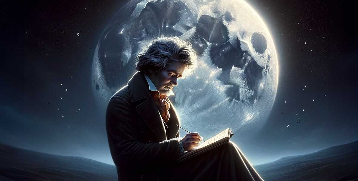 Beethoven sitting in the moonlight