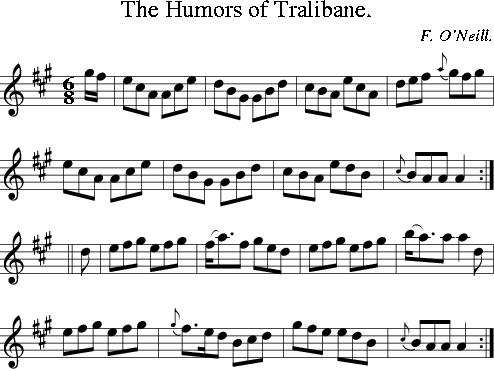 The Humors Of Tralibane Irish Folk Song Ireland For Treble Clef