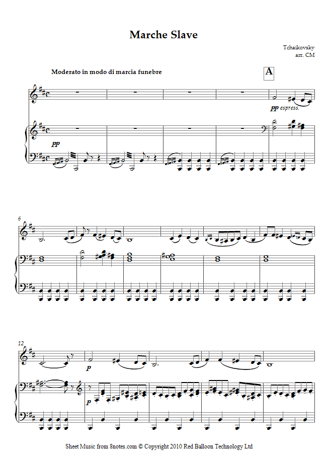 Tchaikovsky Marche Slave sheet music for Violin