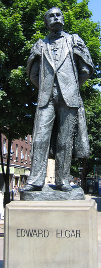 The statue of Edward Elgar at the end of Worcester High Street