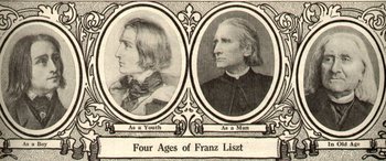 Four ages of Franz Liszt