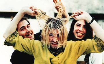 Nirvana, 1992  Bassist Krist Novoselic, left, guitarist/singer/songwriter Kurt Cobain, center, drummer Dave Grohl, right
