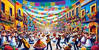 A Mexican festival scene