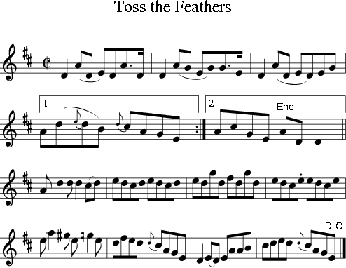 Toss the Feathers (Irish Folk Song) (Ireland) sheet music for Treble ...