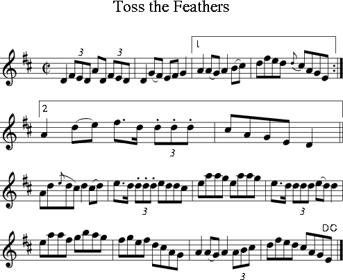 Toss the Feathers (Irish Folk Song) (Ireland) sheet music for Treble ...