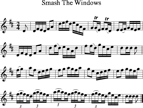 Smash The Windows (Irish Folk Song) (Ireland) for Treble Clef ...