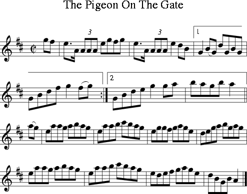 The Pigeon On The Gate (Irish Folk Song) (Ireland) sheet music for ...