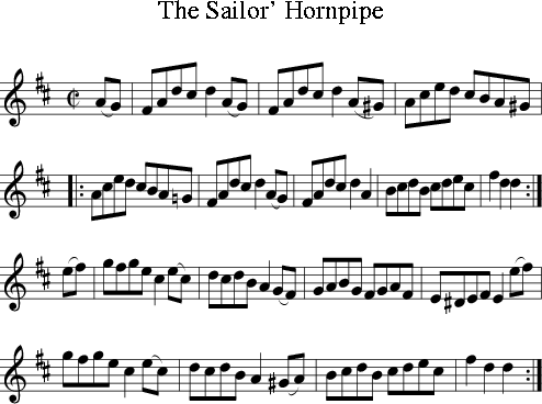 The Sailor' Hornpipe (Irish Folk Song) (Ireland) for Treble Clef ...