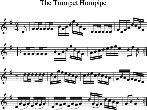 The Trumpet Hornpipe (Irish Folk Song) (Ireland) sheet music for Treble ...