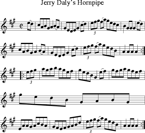 Jerry Daly's Hornpipe (Irish Folk Song) (Ireland) for Treble Clef ...