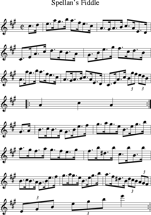 Spellan's Fiddle (Irish Folk Song) (Ireland) Sheet music for Treble