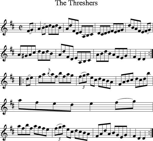 The Threshers (Irish Folk Song) (Ireland) for Treble Clef Instrument ...