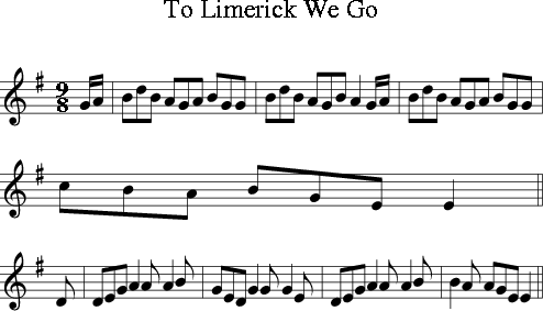 To Limerick We Go (Irish Folk Song) (Ireland) for Treble Clef ...