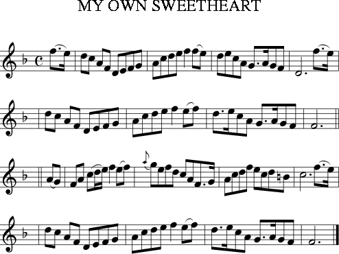 MY OWN SWEETHEART (Irish Folk Song) (Ireland) for Treble Clef ...