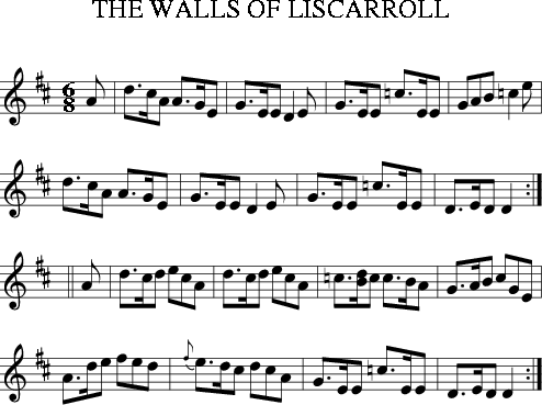 THE WALLS OF LISCARROLL (Irish Folk Song) (Ireland) for Treble Clef ...