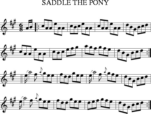 SADDLE THE PONY (Irish Folk Song) (Ireland) for Treble Clef Instrument ...