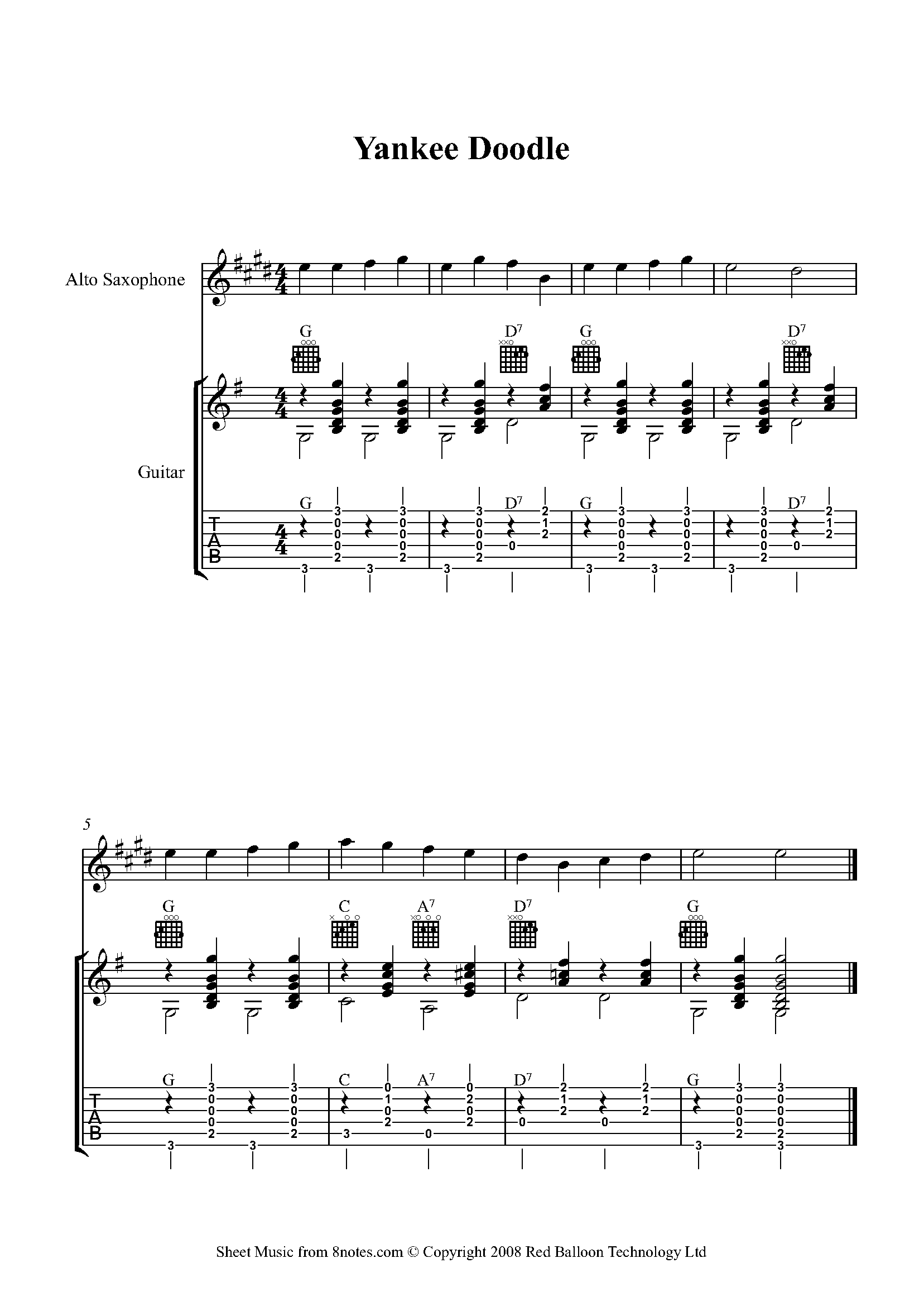 guitar and saxophone duet sheet music