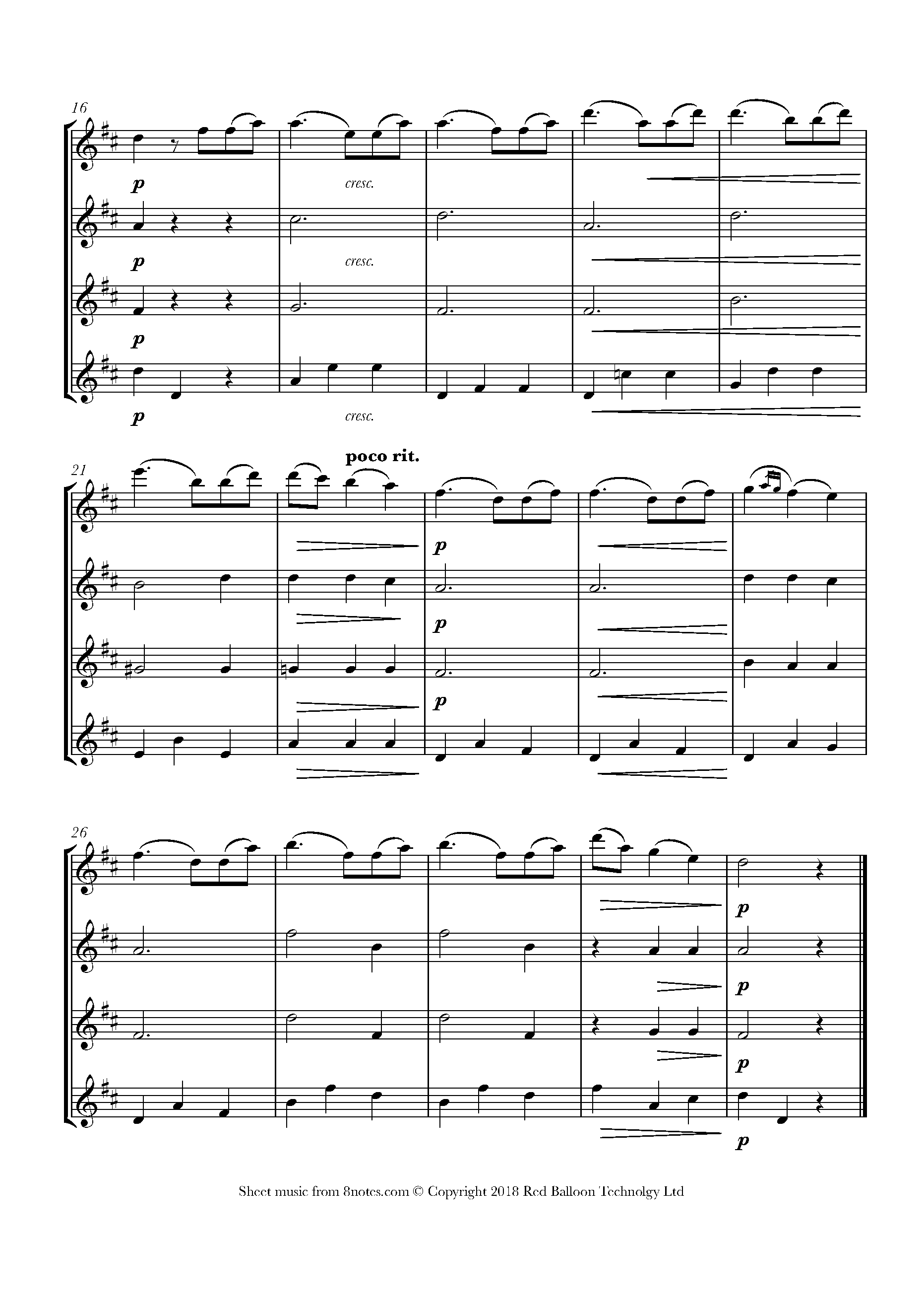 Brahms - Waltz Sheet music for Alto Sax Quartet - 8notes.com