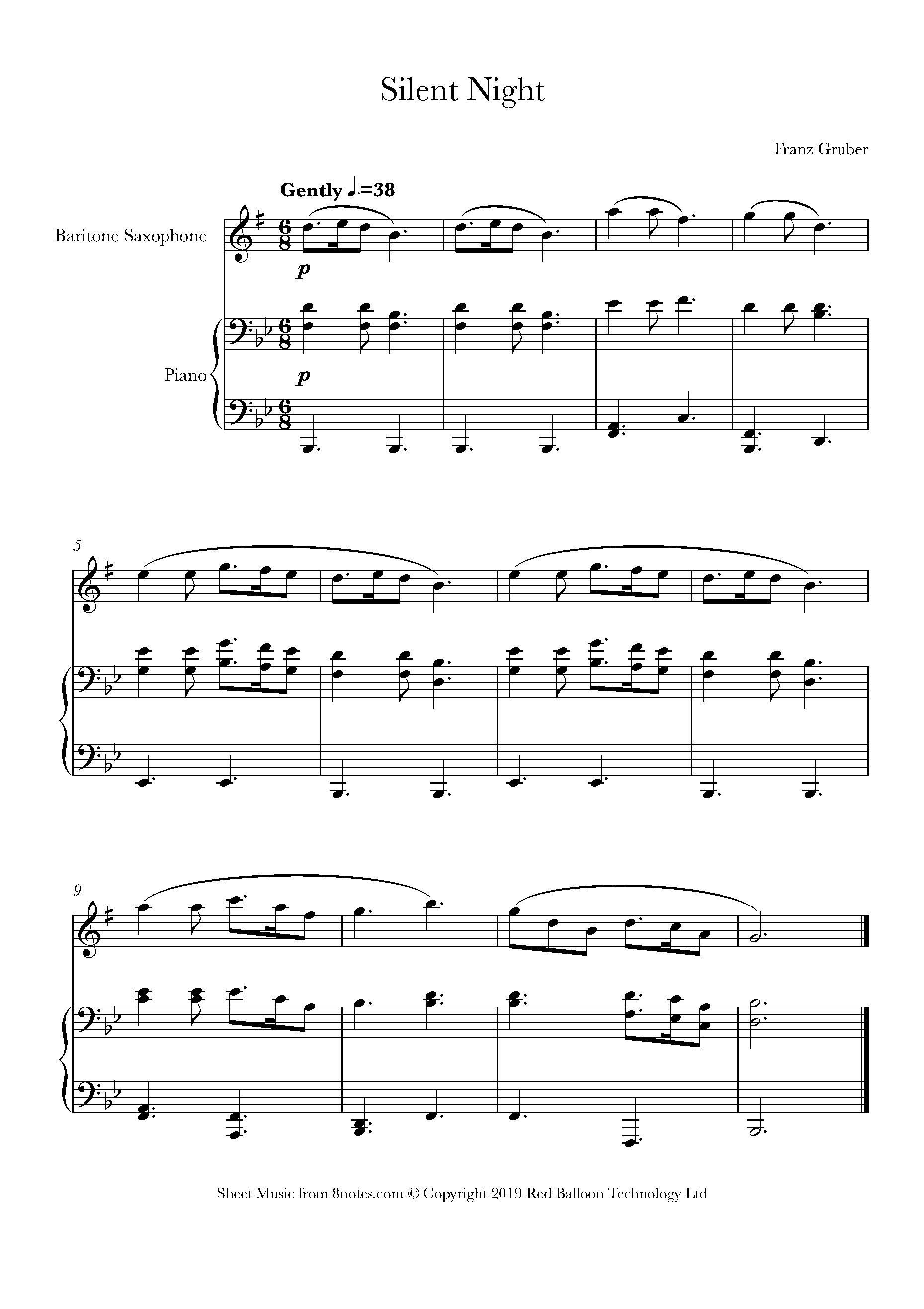 silent night baritone ukulele chords