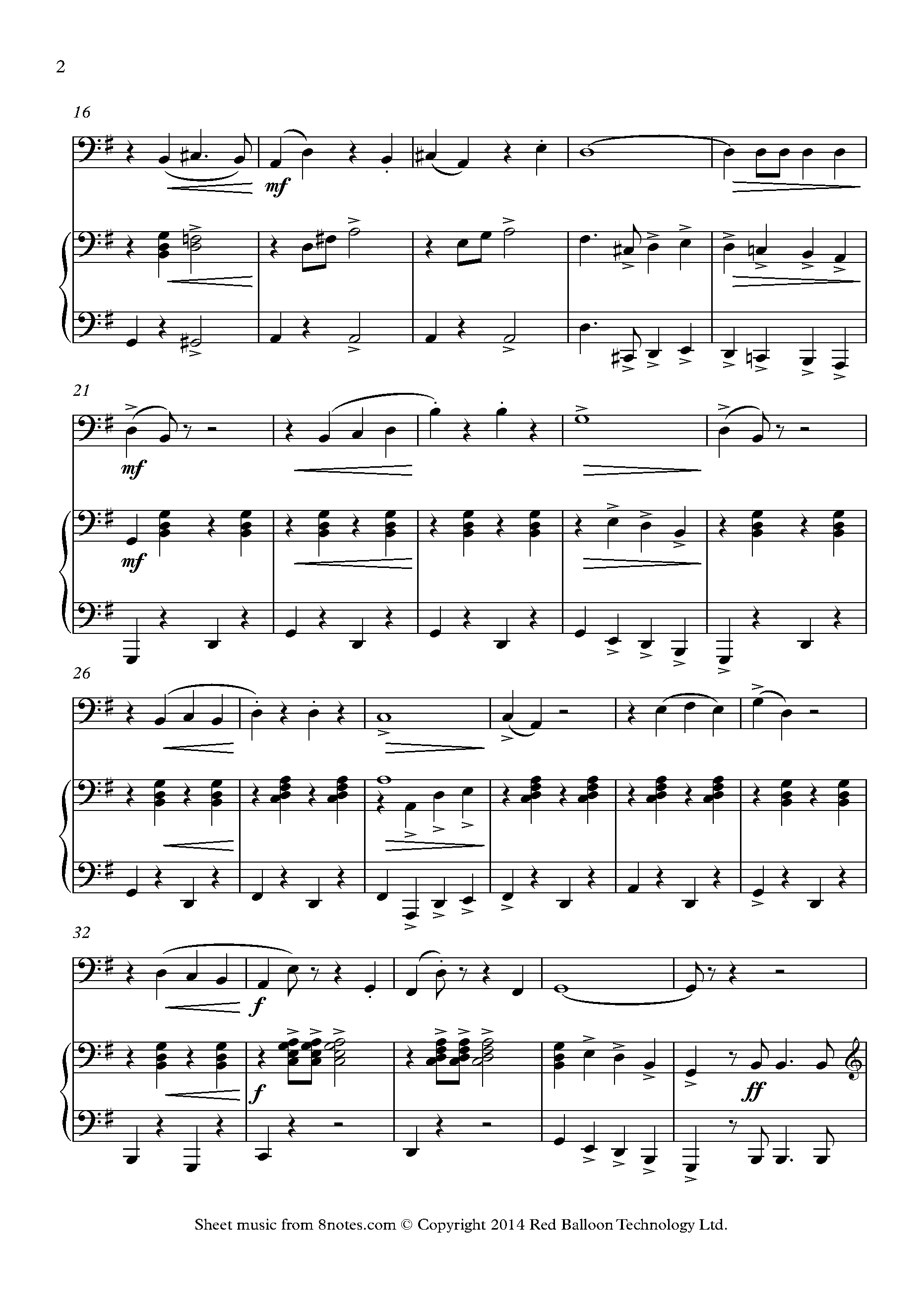 Alford - Colonel Bogey March Sheet music for Cello - 8notes.com