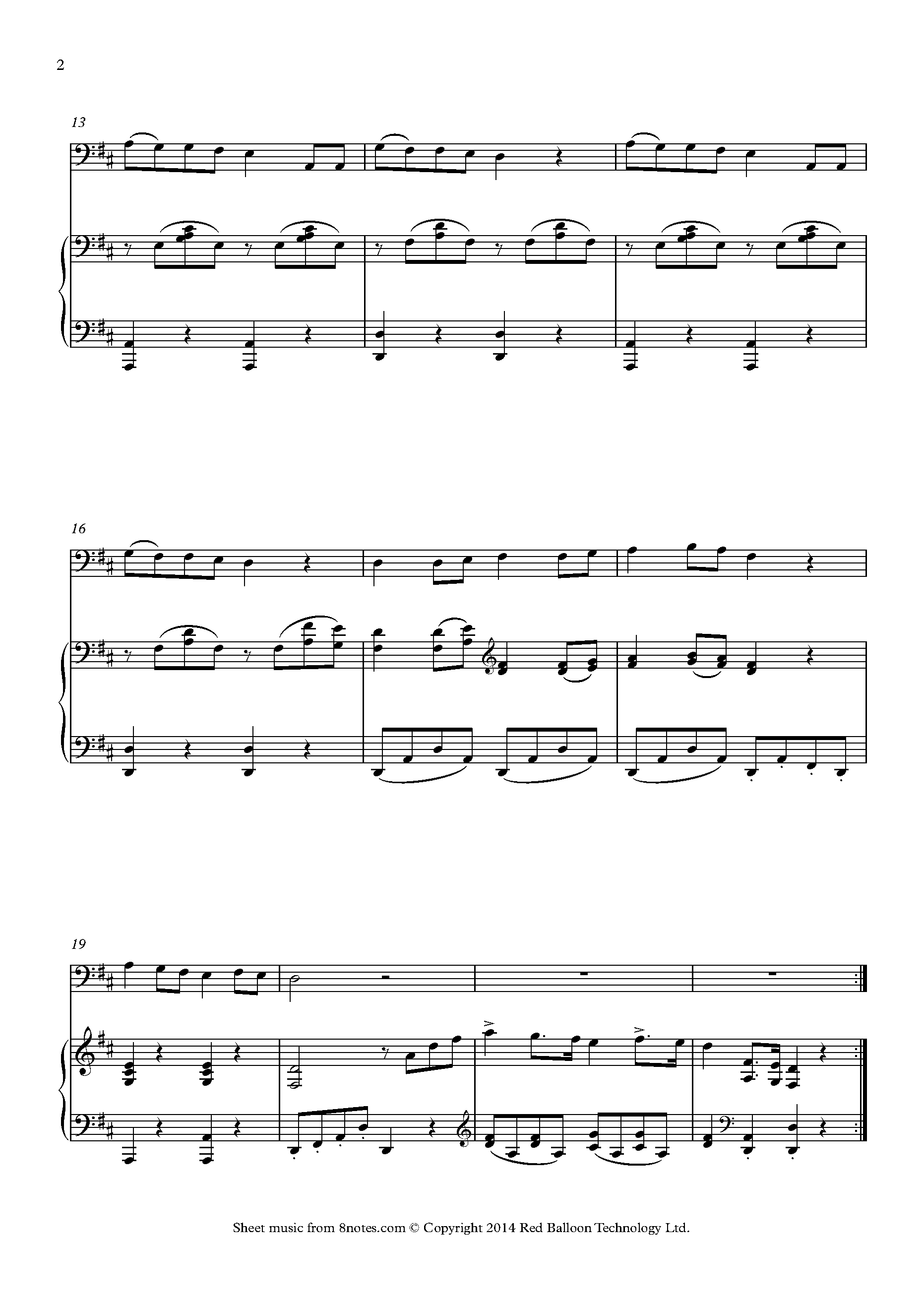 Long, Long Ago Sheet music for Cello - 8notes.com