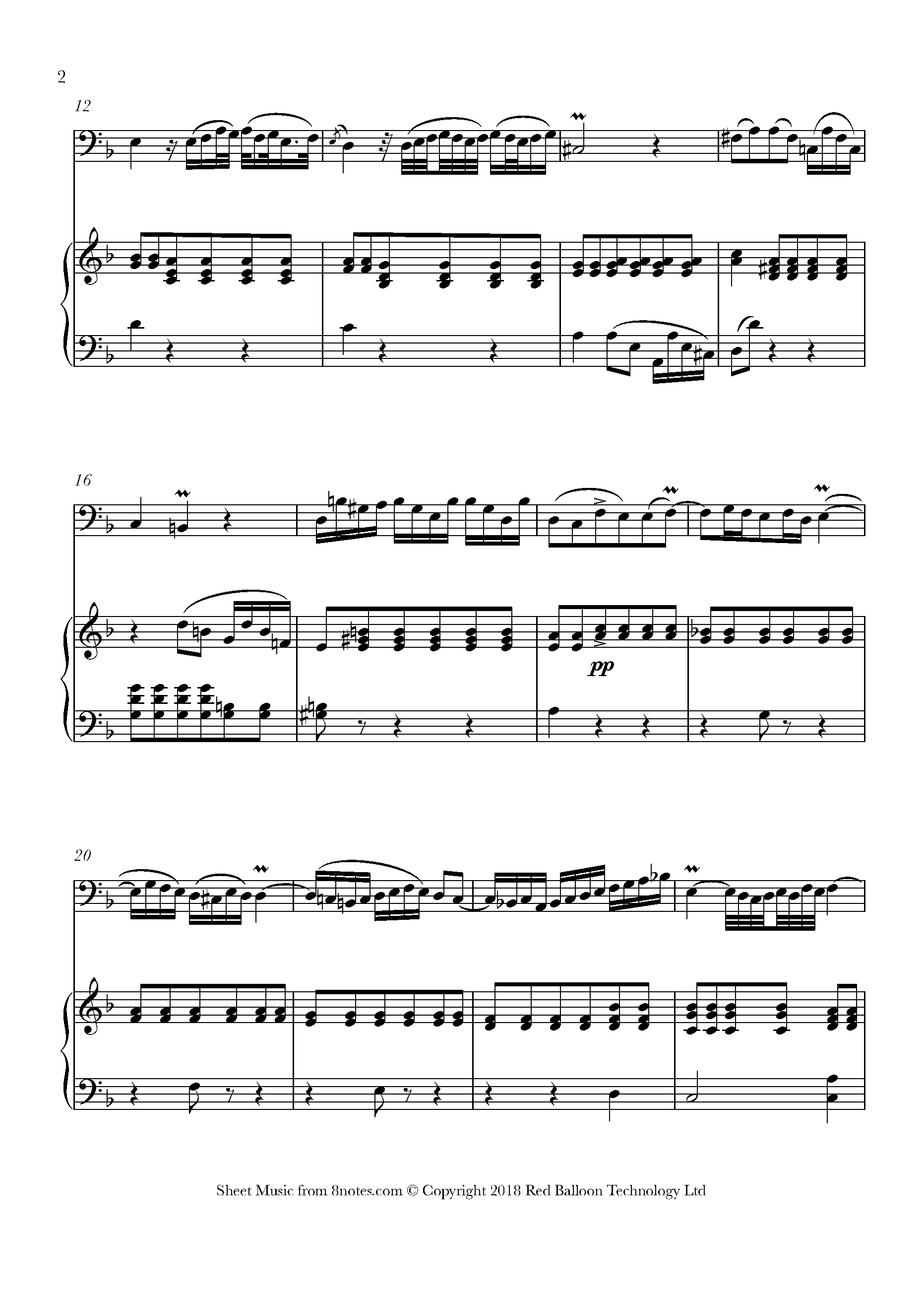 Marcello - Concerto in D Minor 2. Adagio Sheet music for Cello - 8notes.com