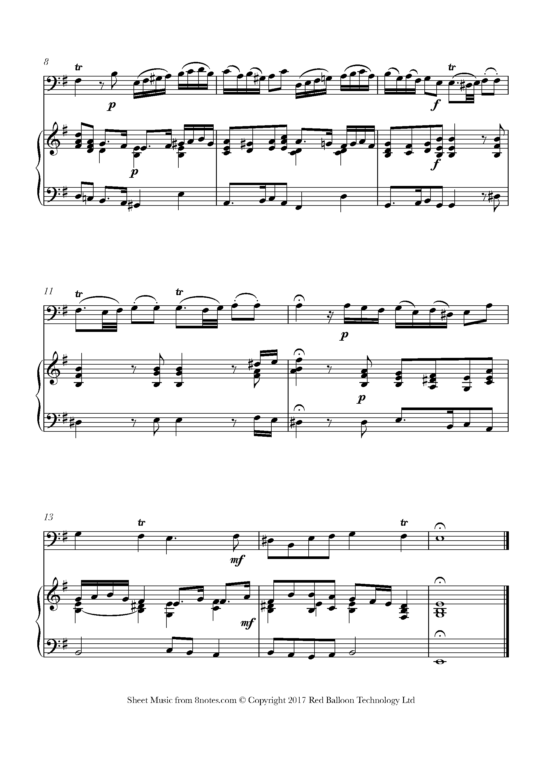 Marcello - Sonata No. 2 Adagio Sheet Music For Cello - 8notes.com