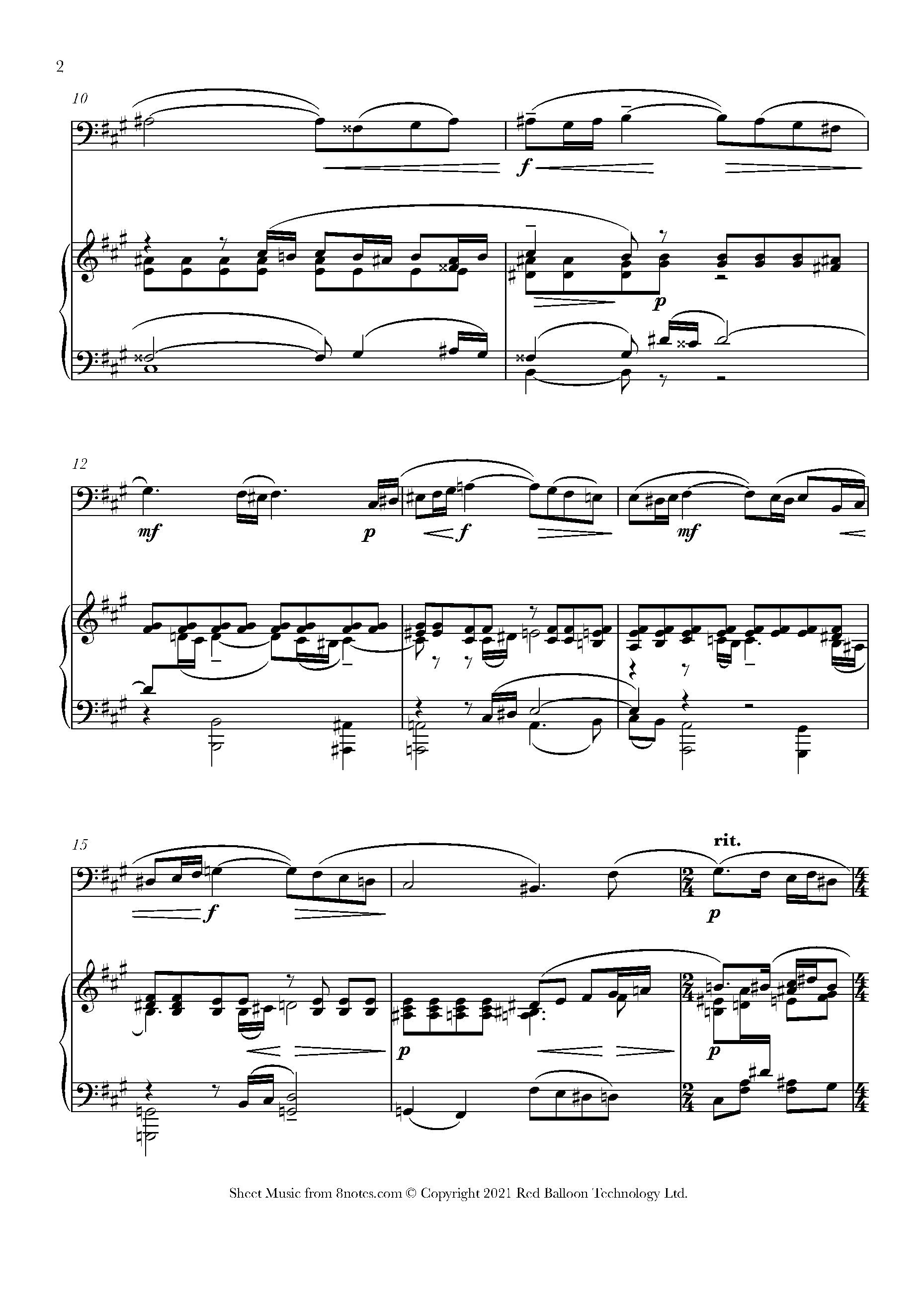 Rachmaninoff - Vocalise, Op.34, No.14 Sheet music for Cello - 8notes.com