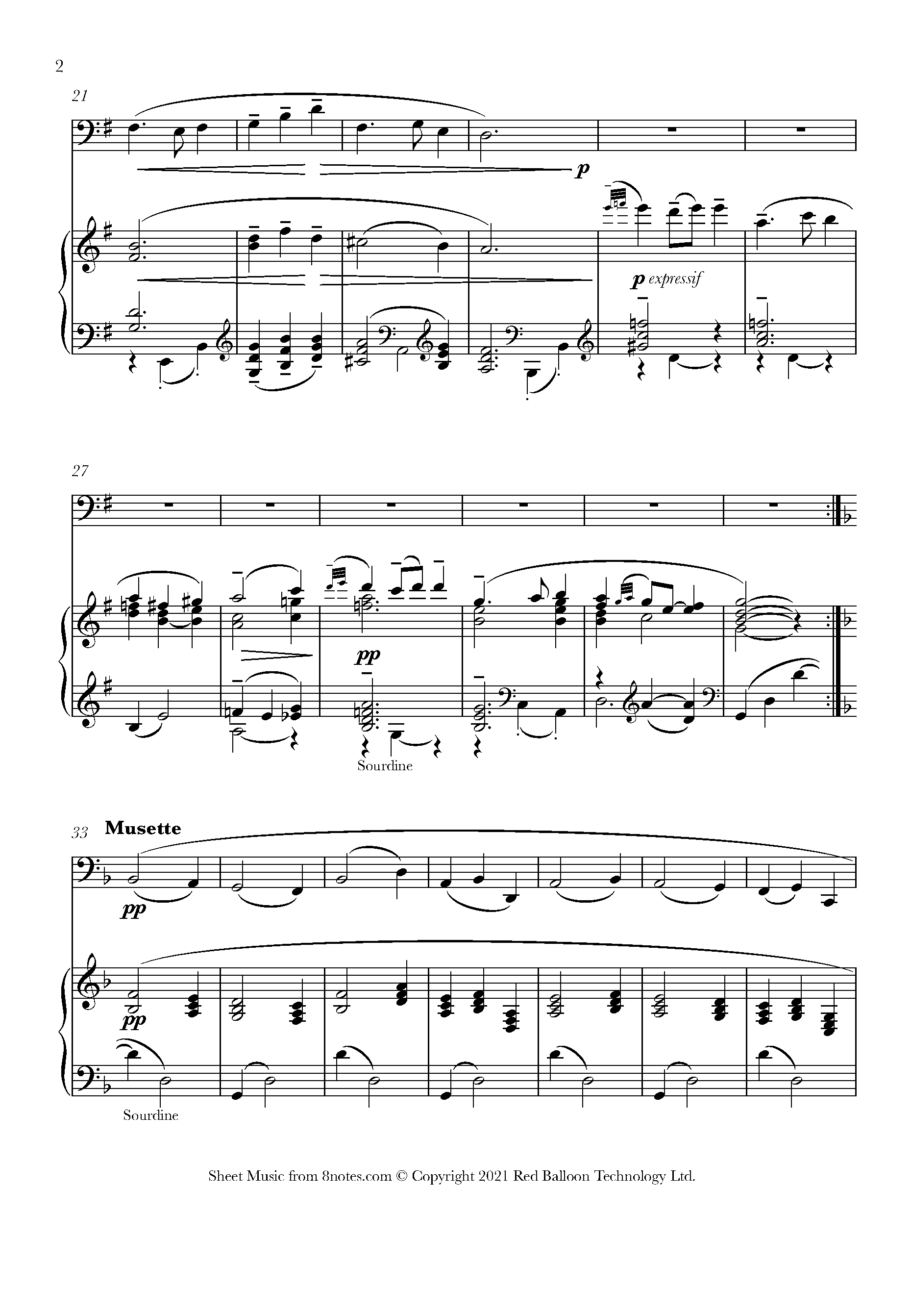 Ravel - Le Tombeau de Couperin V. Menuet Sheet music for Cello - 8notes.com