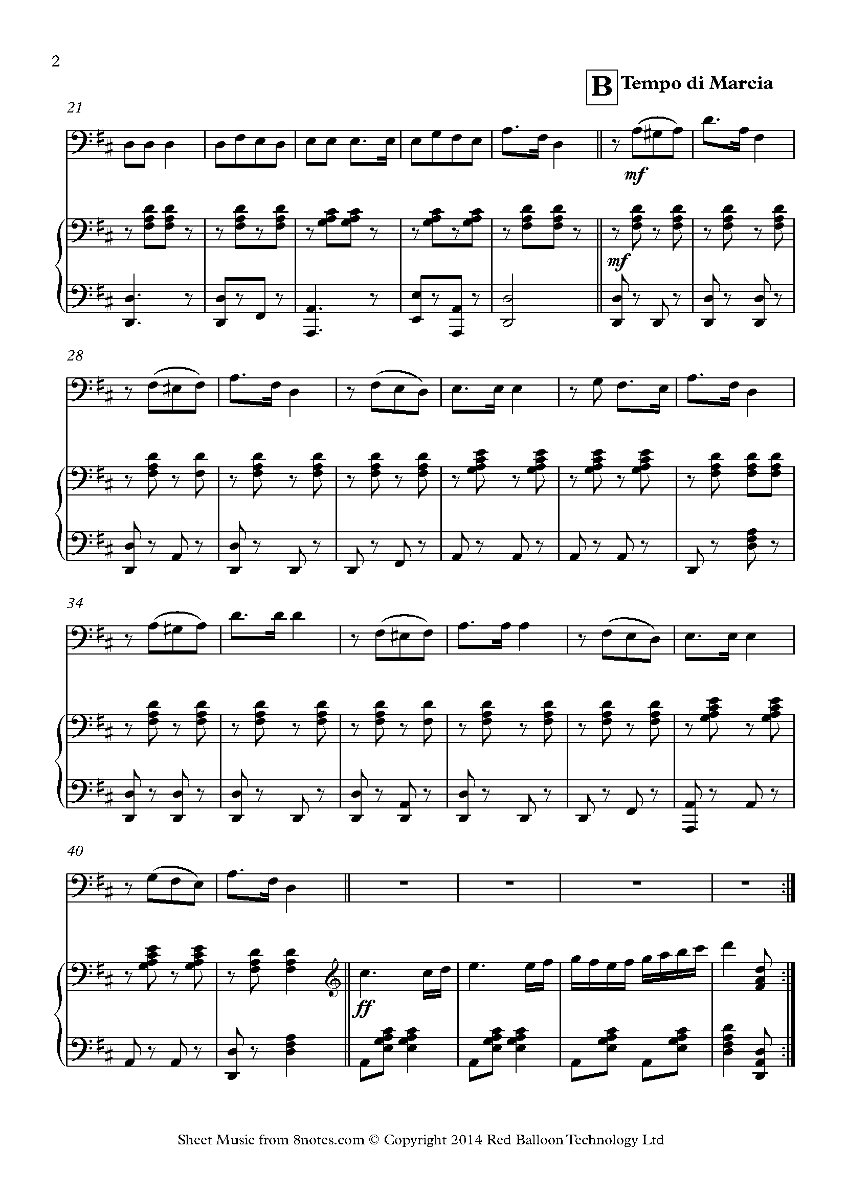 Angelo A. Asher - Ta-Ra-Ra Boom-De-Ay! Sheet music for Cello - 8notes.com