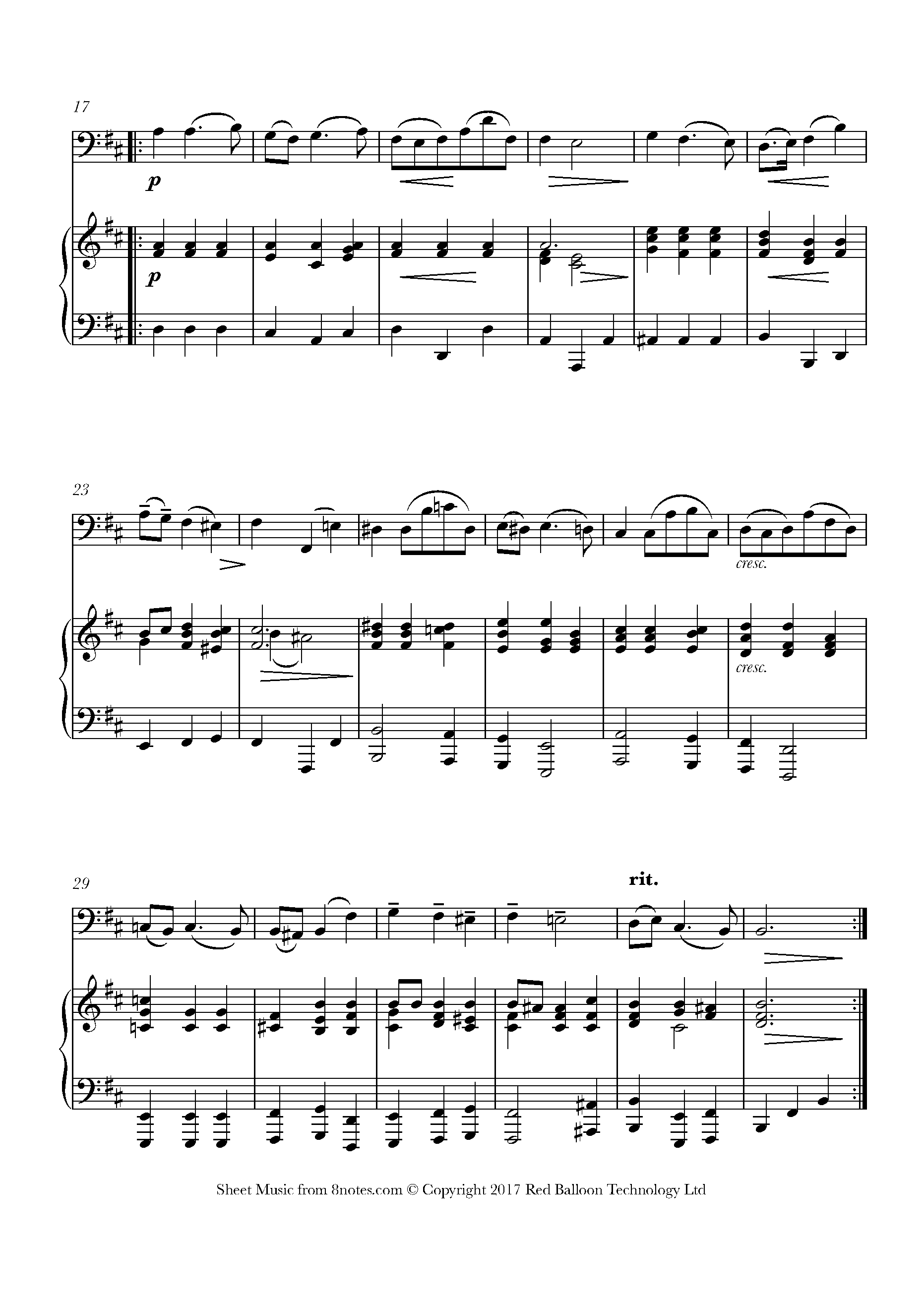 Tartini - Sarabanda Sheet music for Cello - 8notes.com