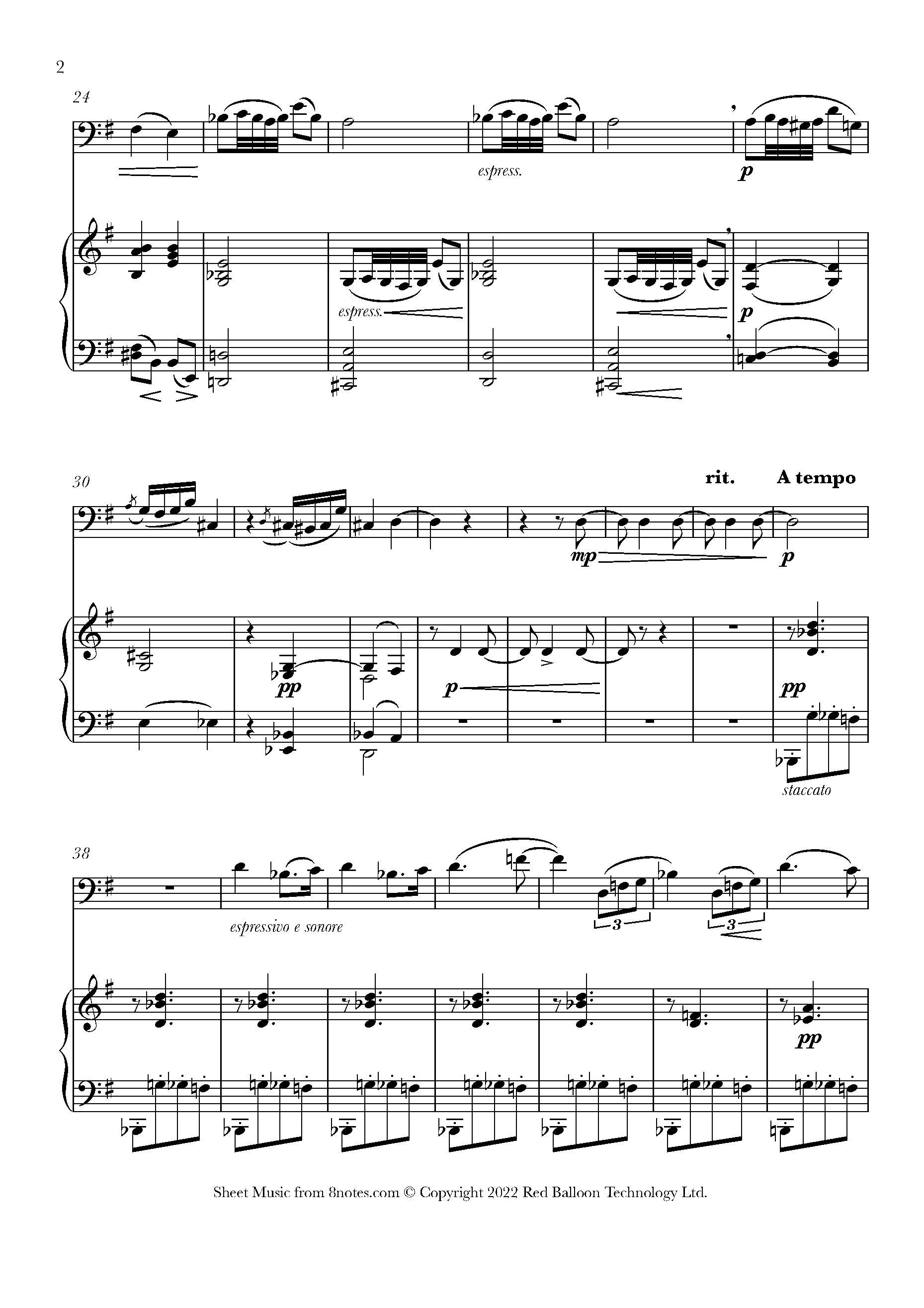 Tchaikovsky - Andante Cantabile From String Quartet No.1 Sheet Music ...