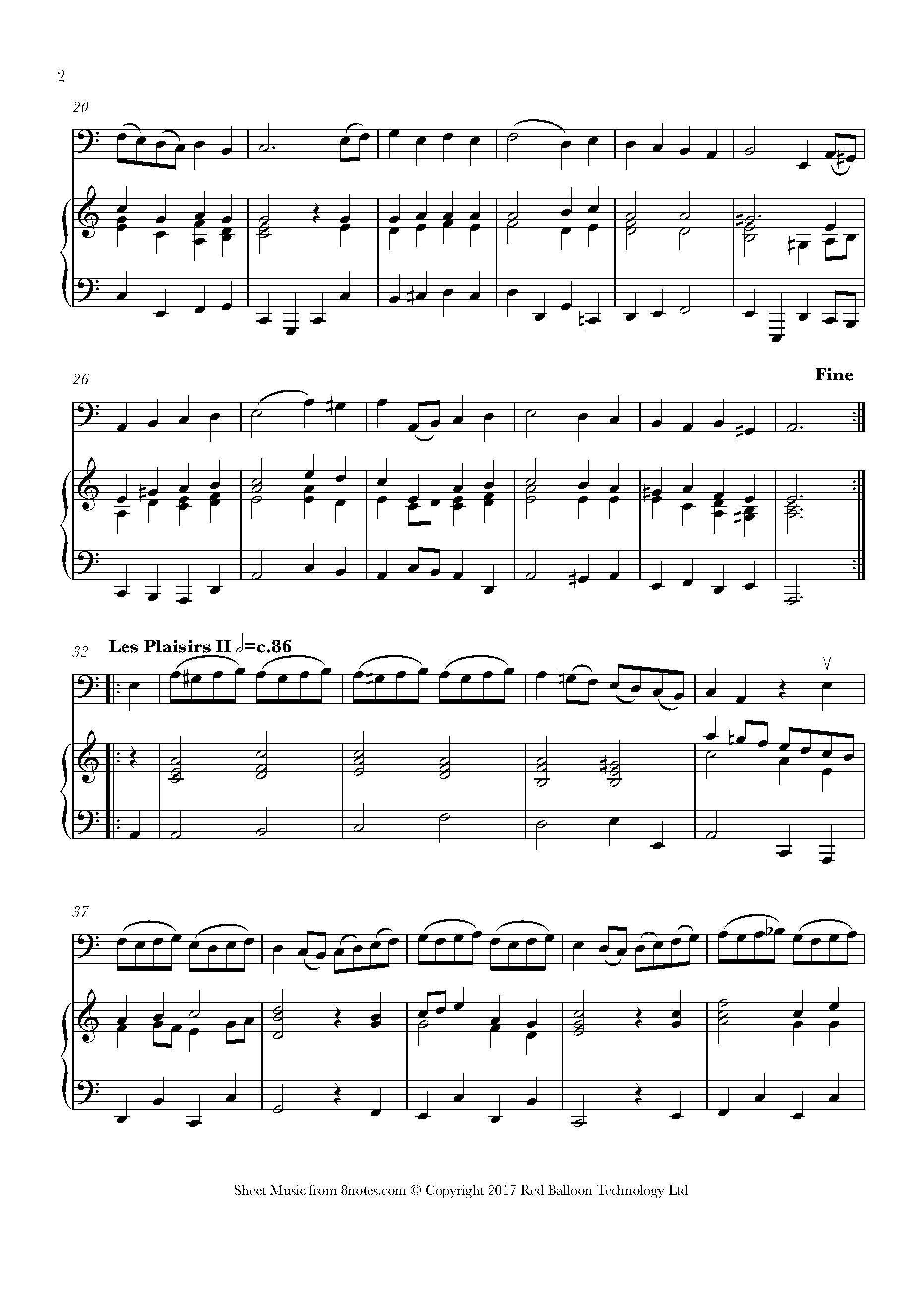 Telemann - Les Plaisirs (2nd Movement from Suite in A Minor) Sheet ...