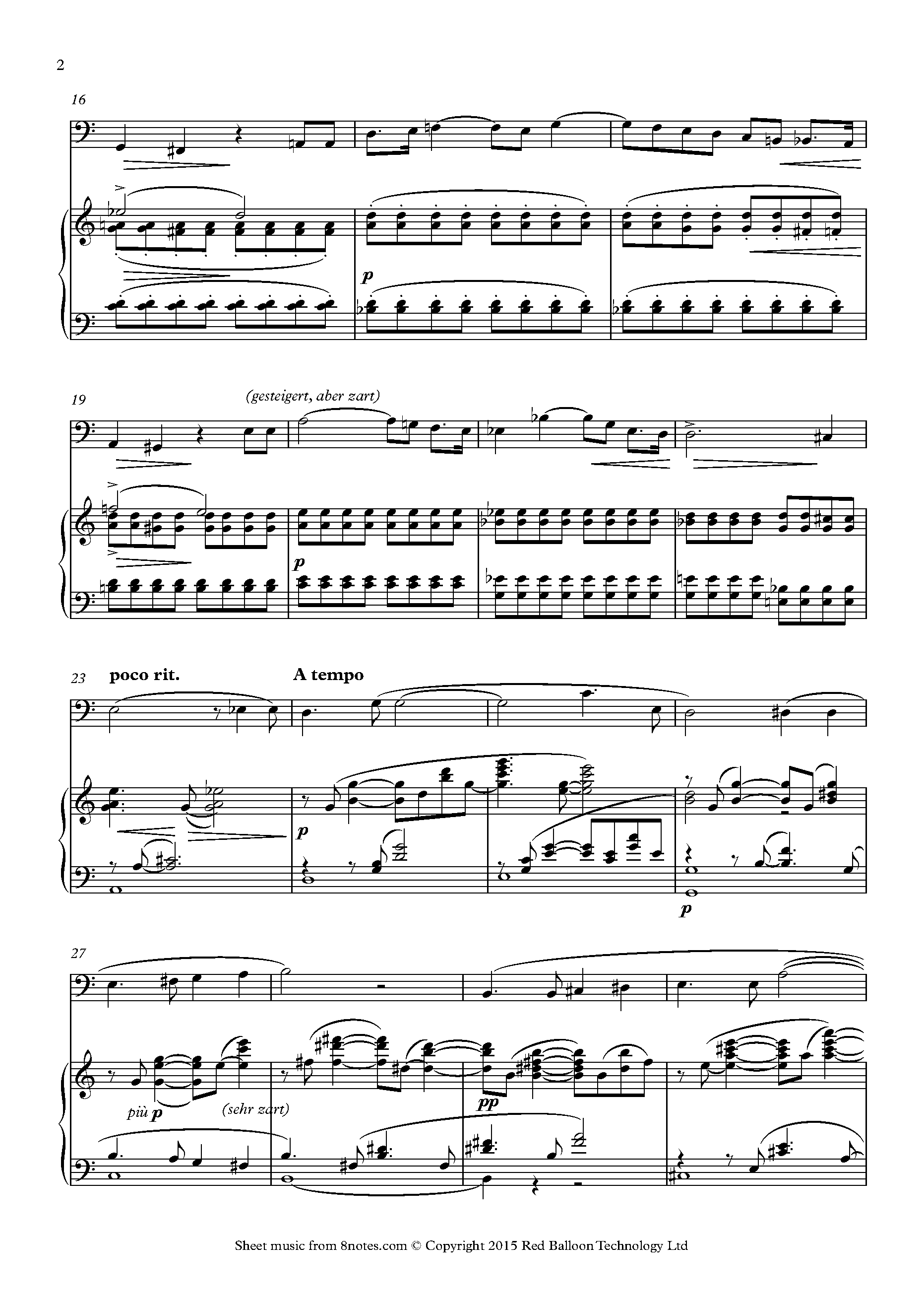 Wagner - Wesendonck Lieder 1. Der Engel Sheet music for Cello - 8notes.com