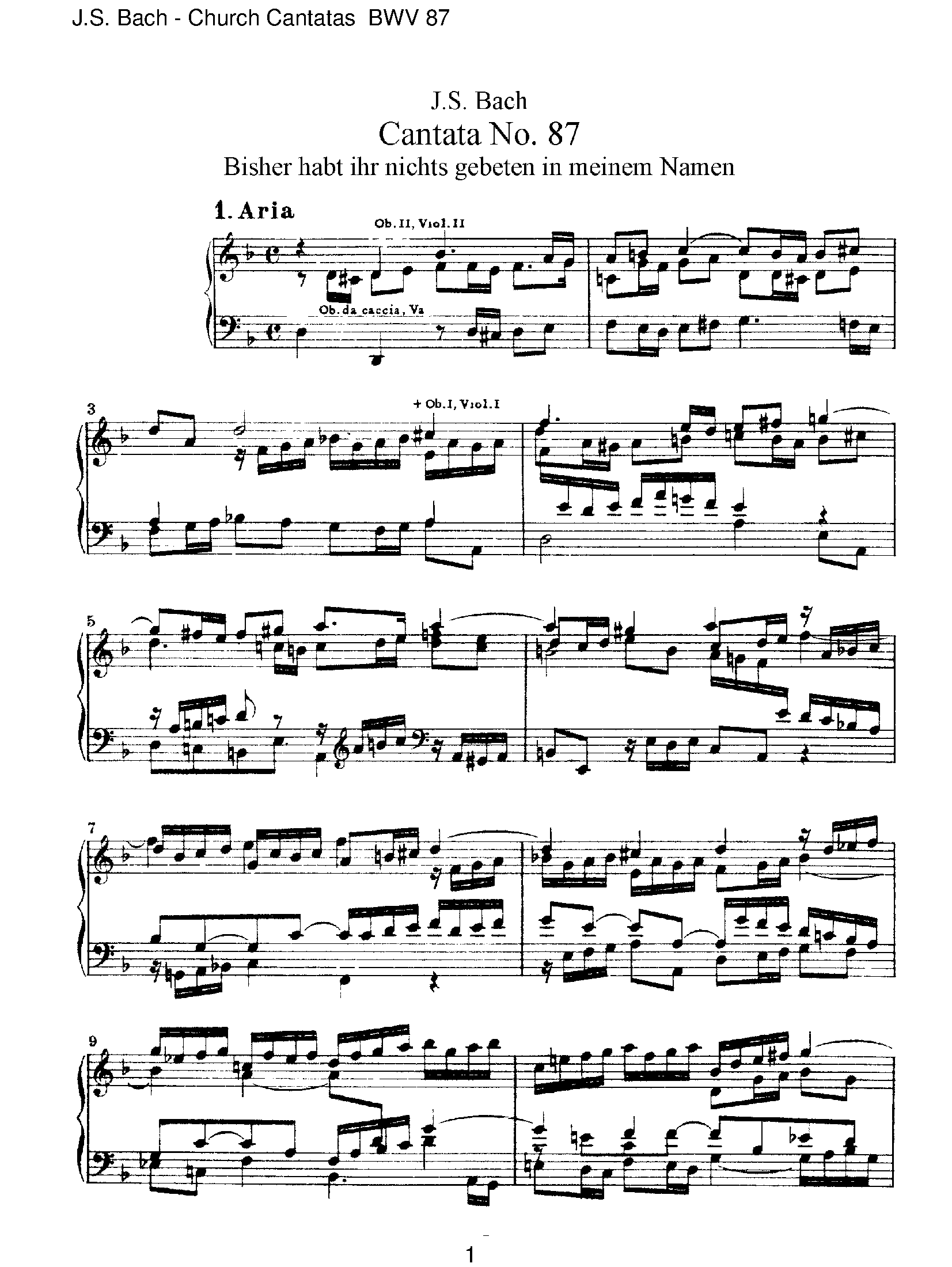 Bach, Johann Sebastian - Church Cantatas - BWV 87 Bisher habt ihr ...