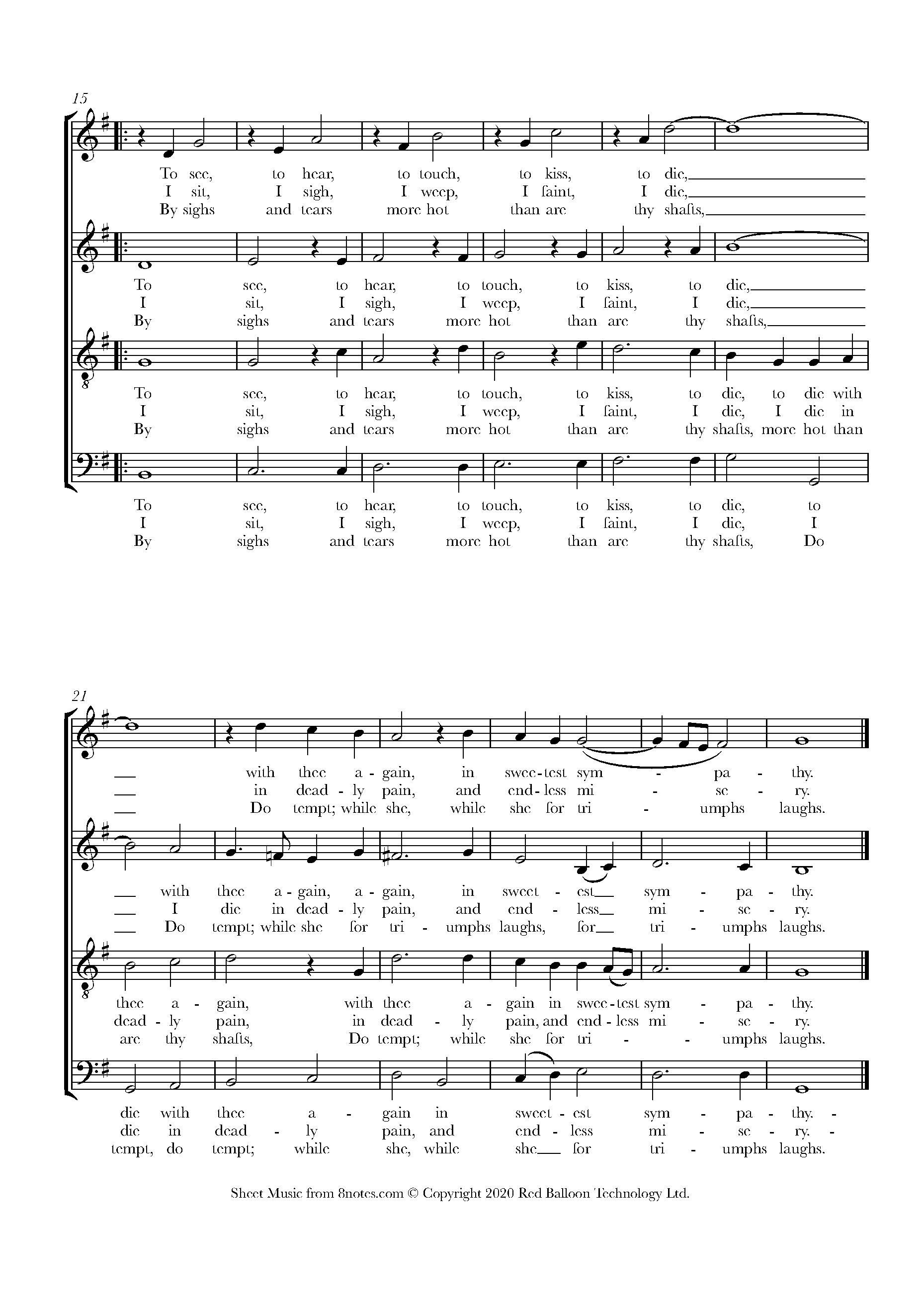 Dowland, John - Come Again, Sweet Love Sheet music for Choir - 8notes.com