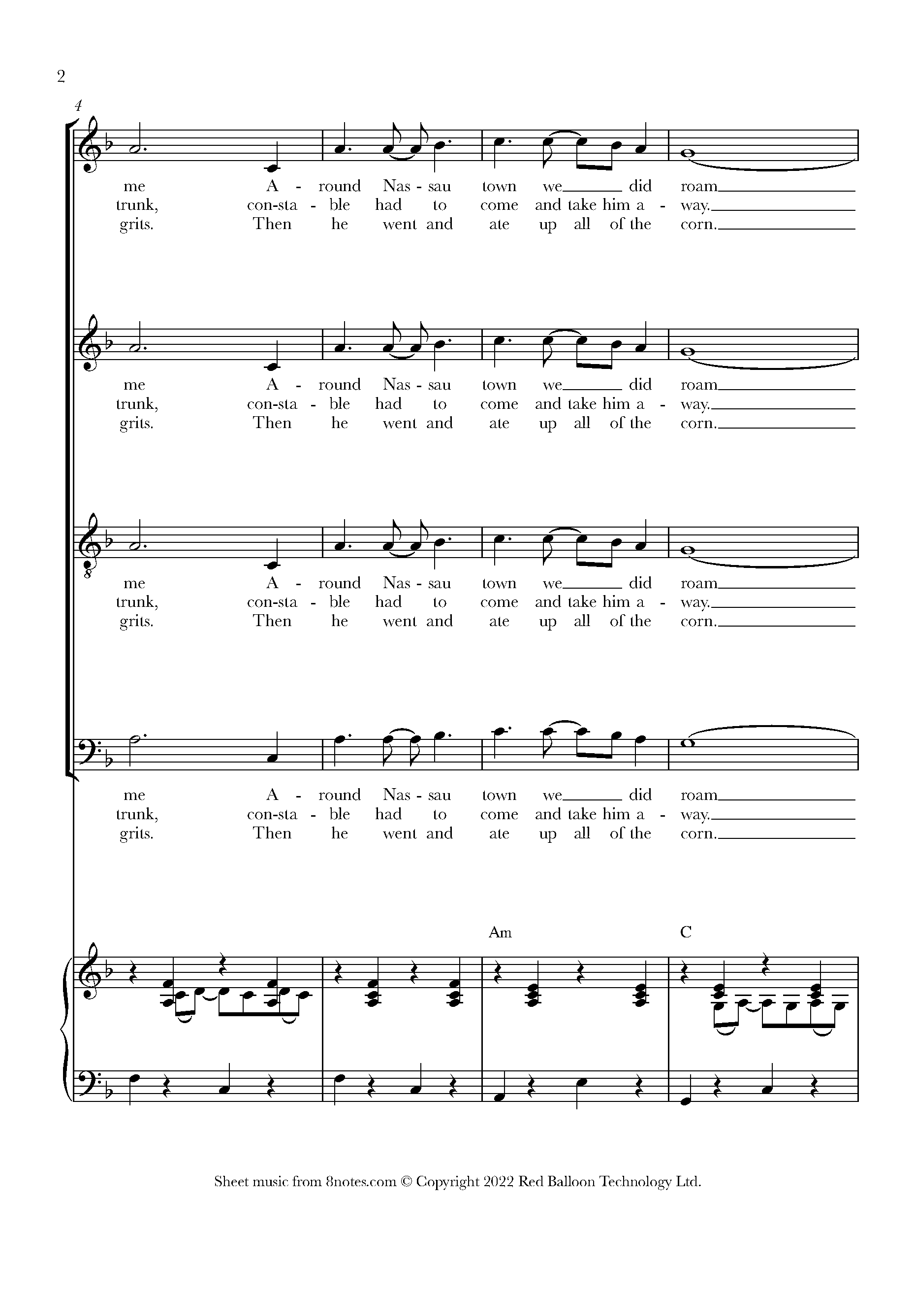 Sloop John B (The John B. Sails) Sheet Music For Choir - 8notes.com