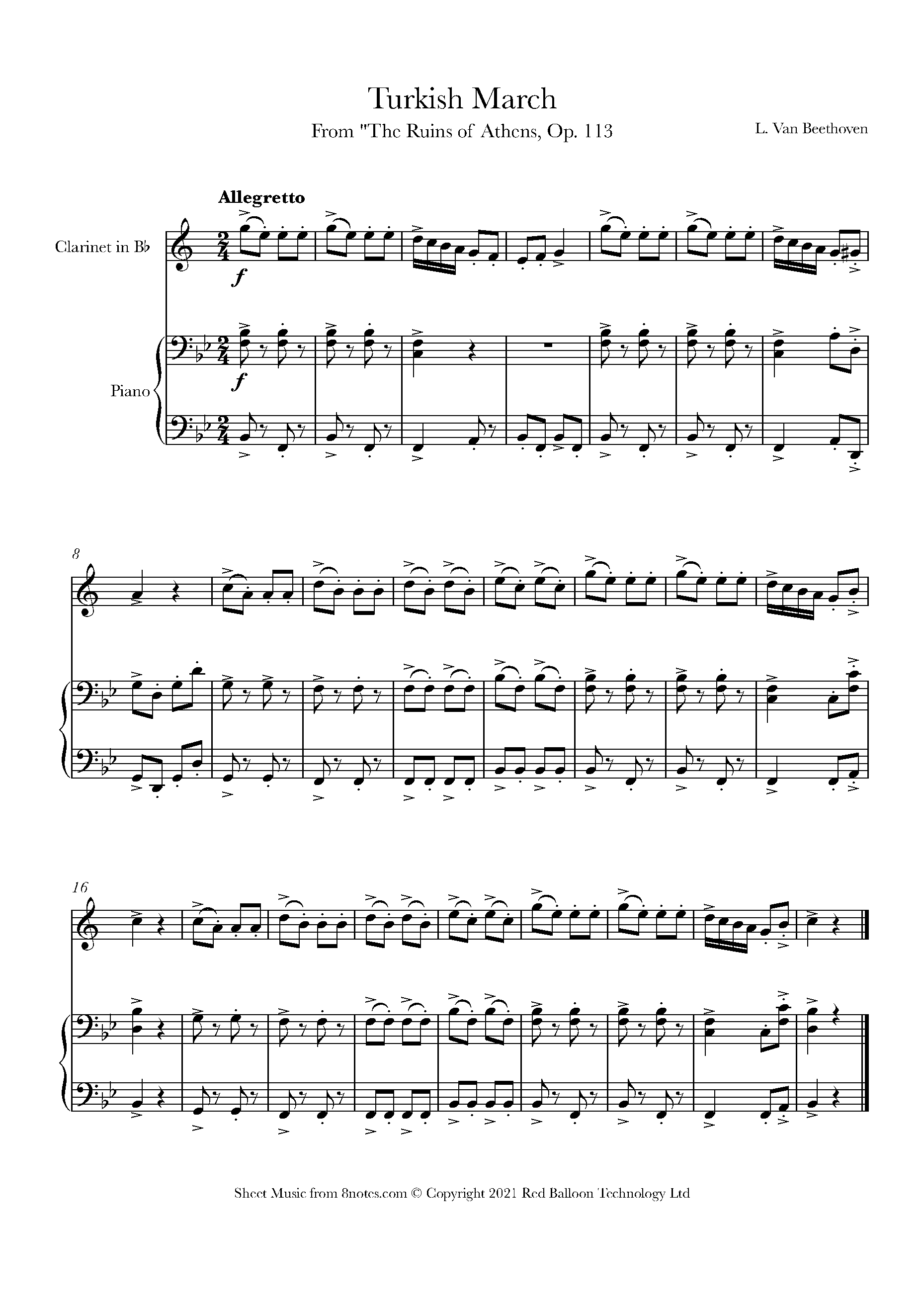 beethoven turkish march midi