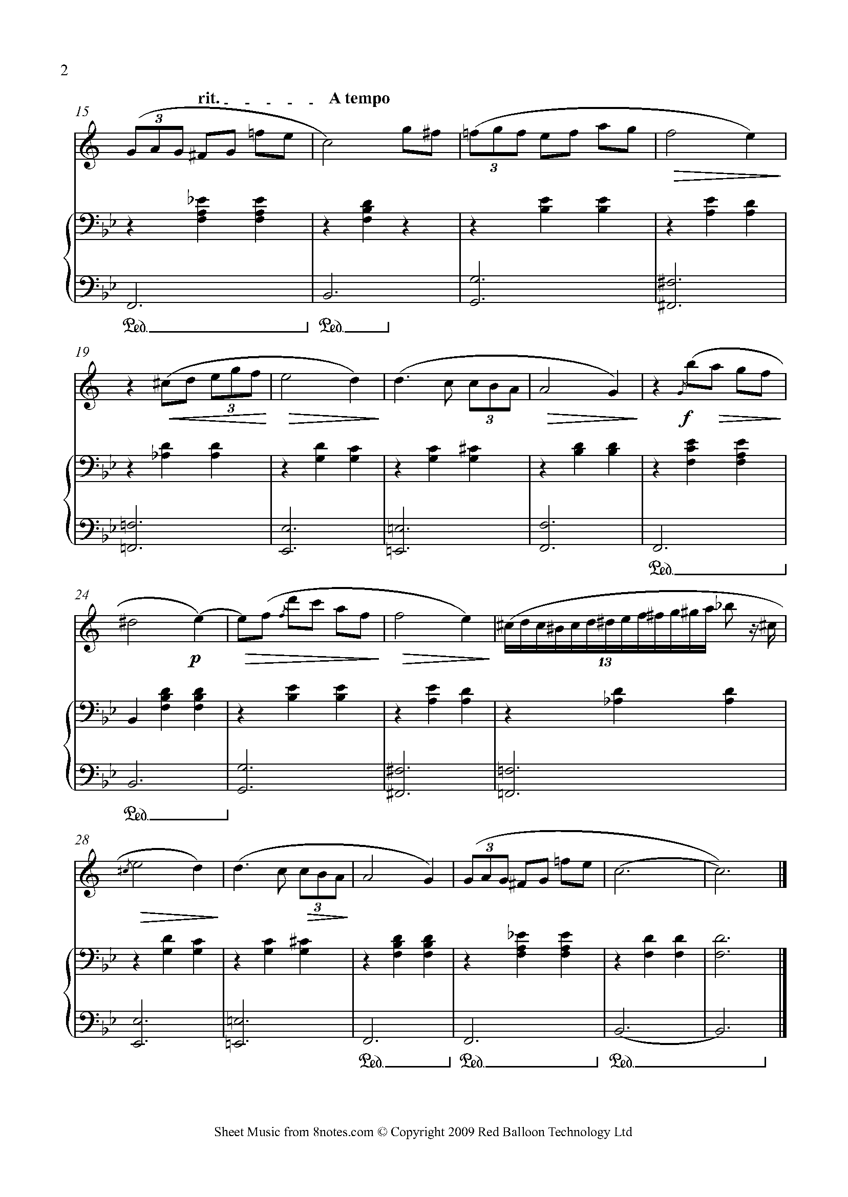 ﻿chopin - Waltz In A Flat Op.69 No.1 Theme Sheet Music For Clarinet 