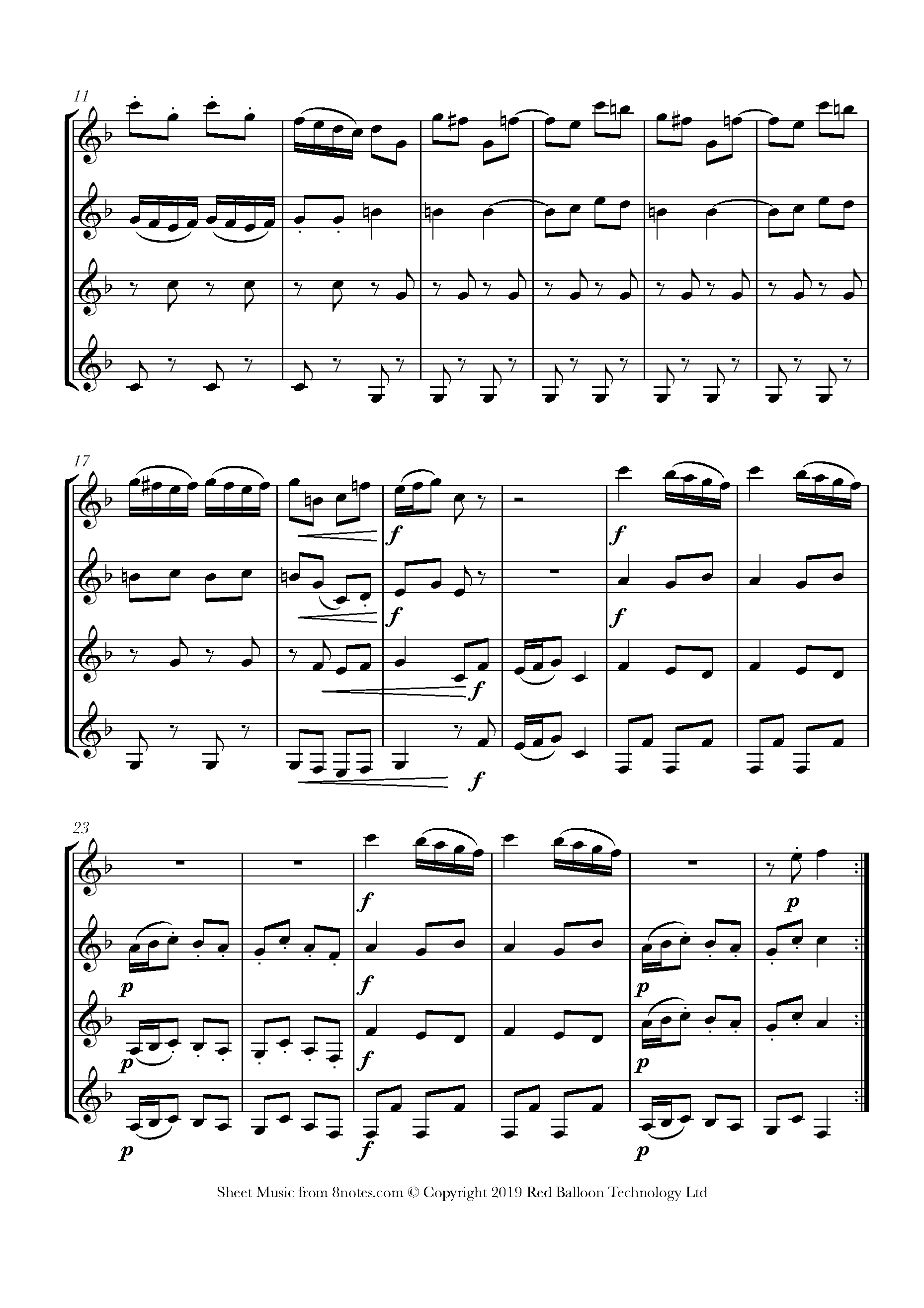 Bach - Musette Sheet music for Clarinet Quartet - 8notes.com