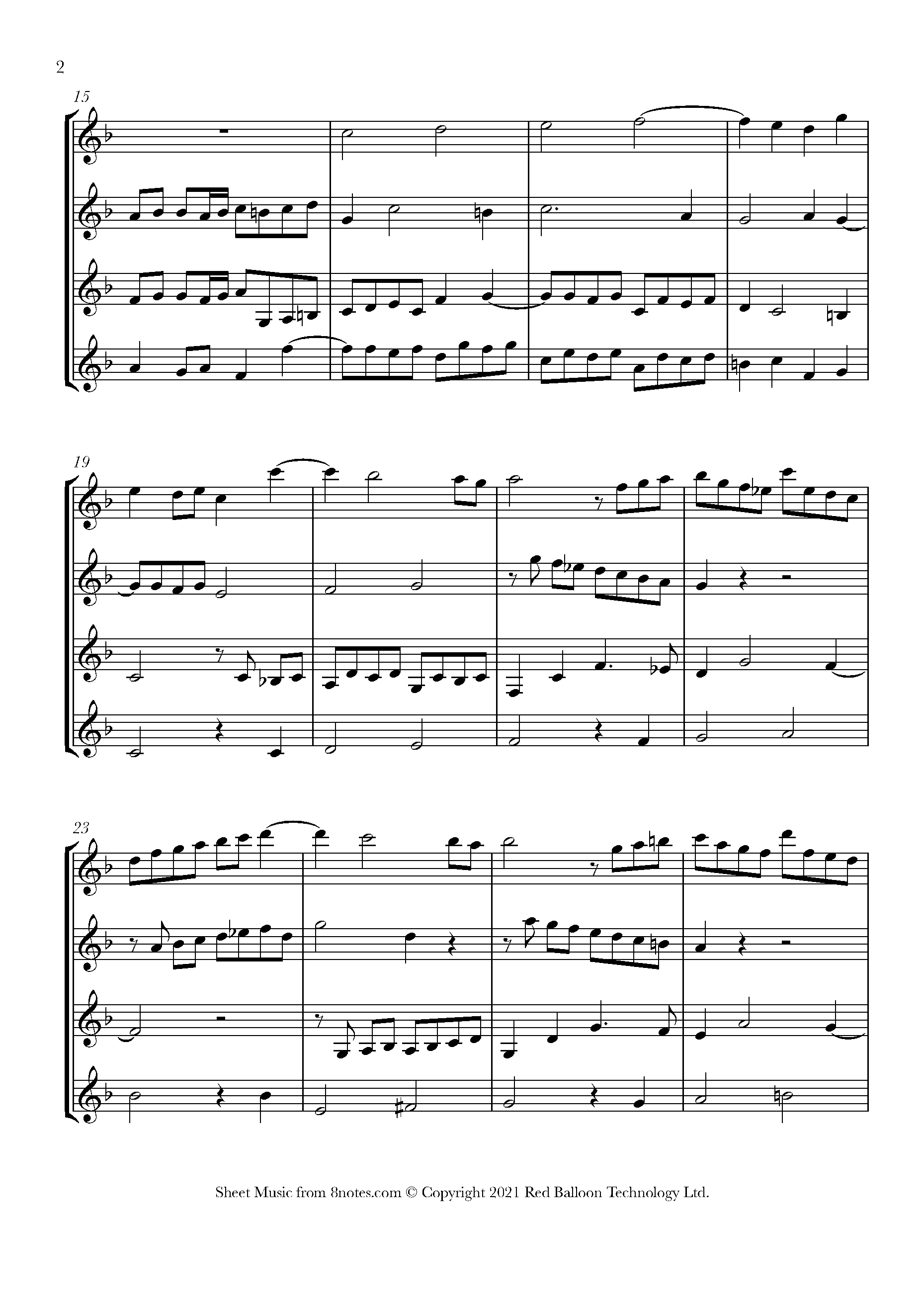 Bach - Fugue BWV 545 (4 recorders) Sheet music for Clarinet Quartet ...