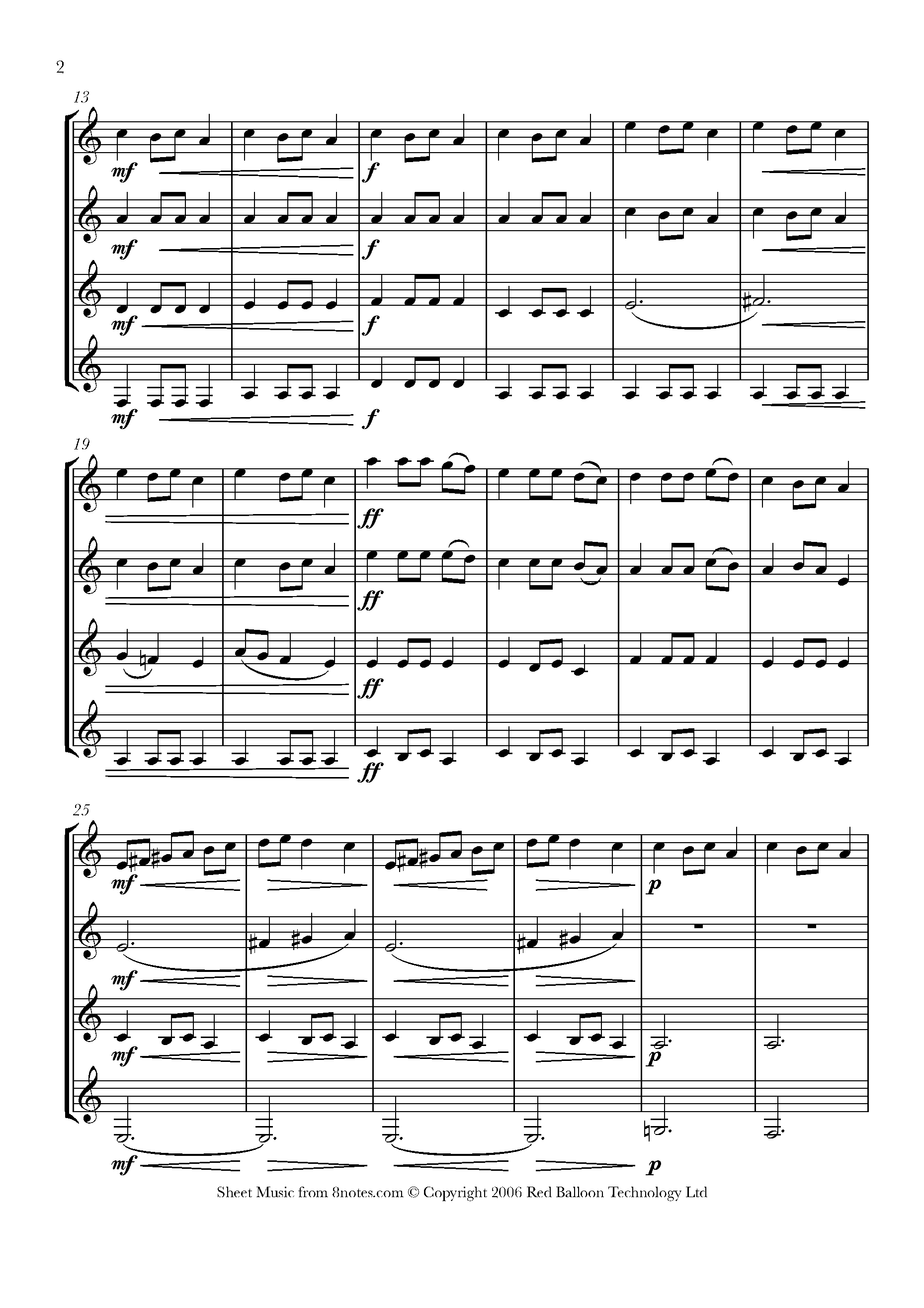 Carol of the Bells Sheet music for Clarinet Quartet - 8notes.com