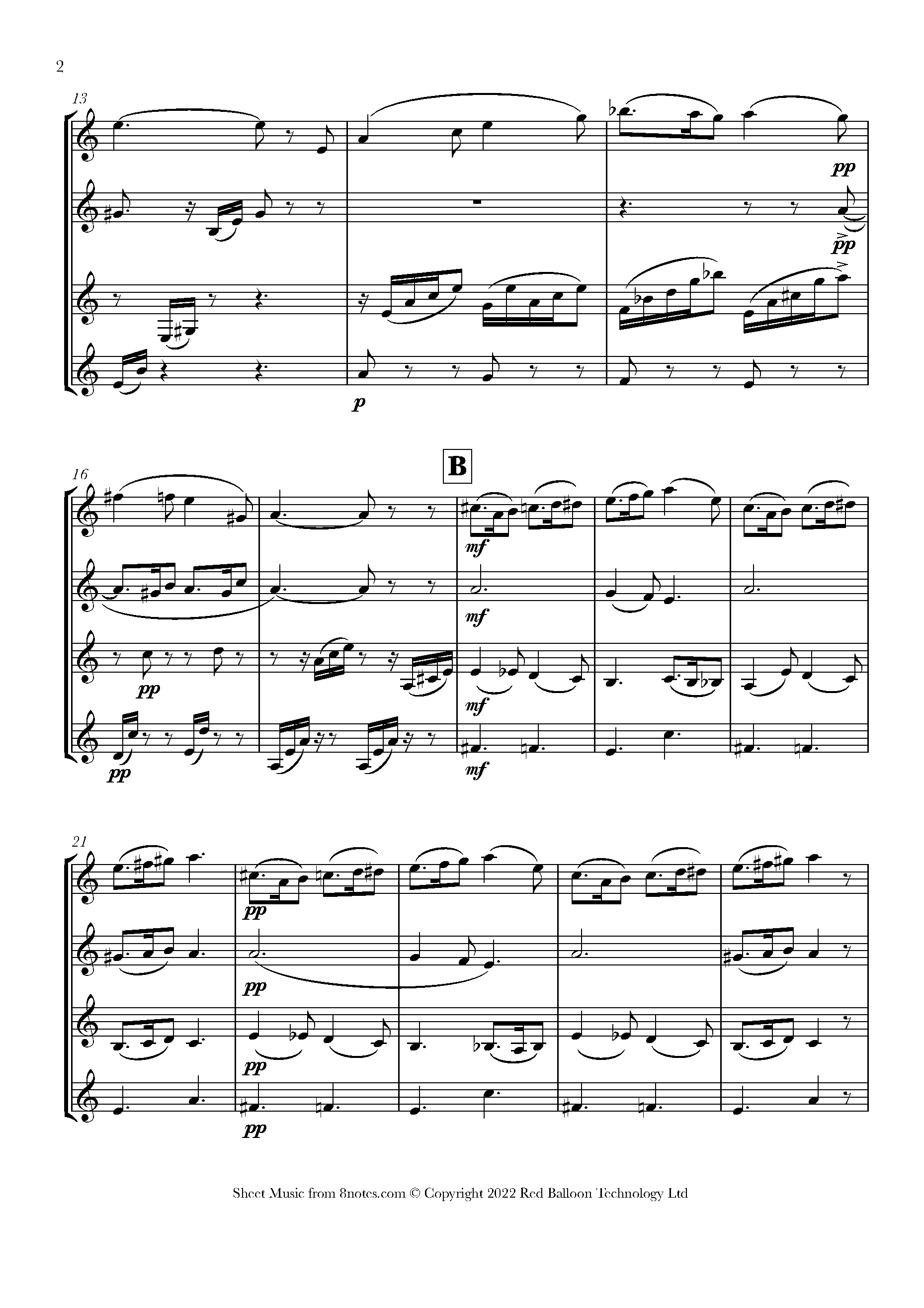 Faure - Sicilienne Op. 78 Sheet music for Clarinet Quartet - 8notes.com