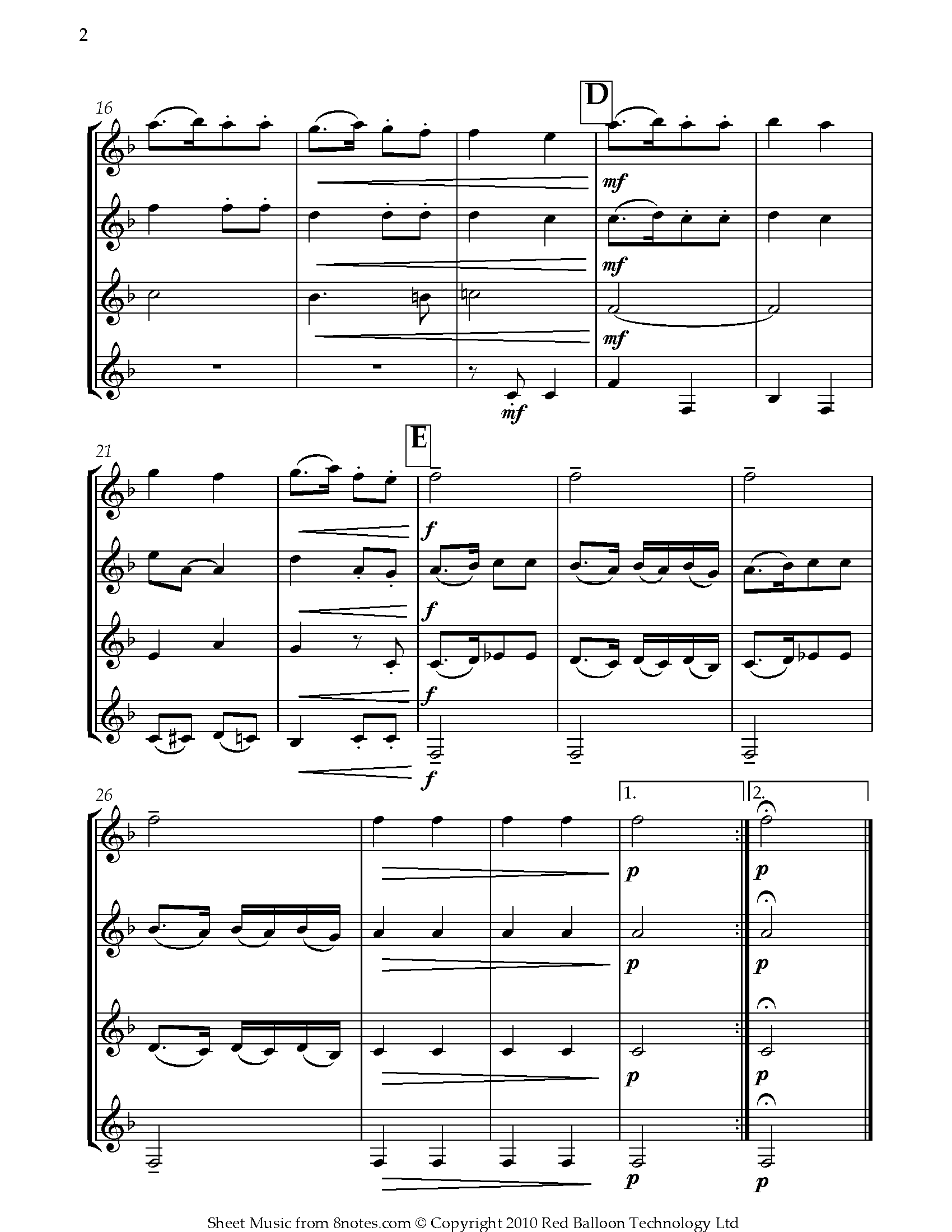 Haydn - St. Anthony Chorale Sheet music for Clarinet Quartet - 8notes.com