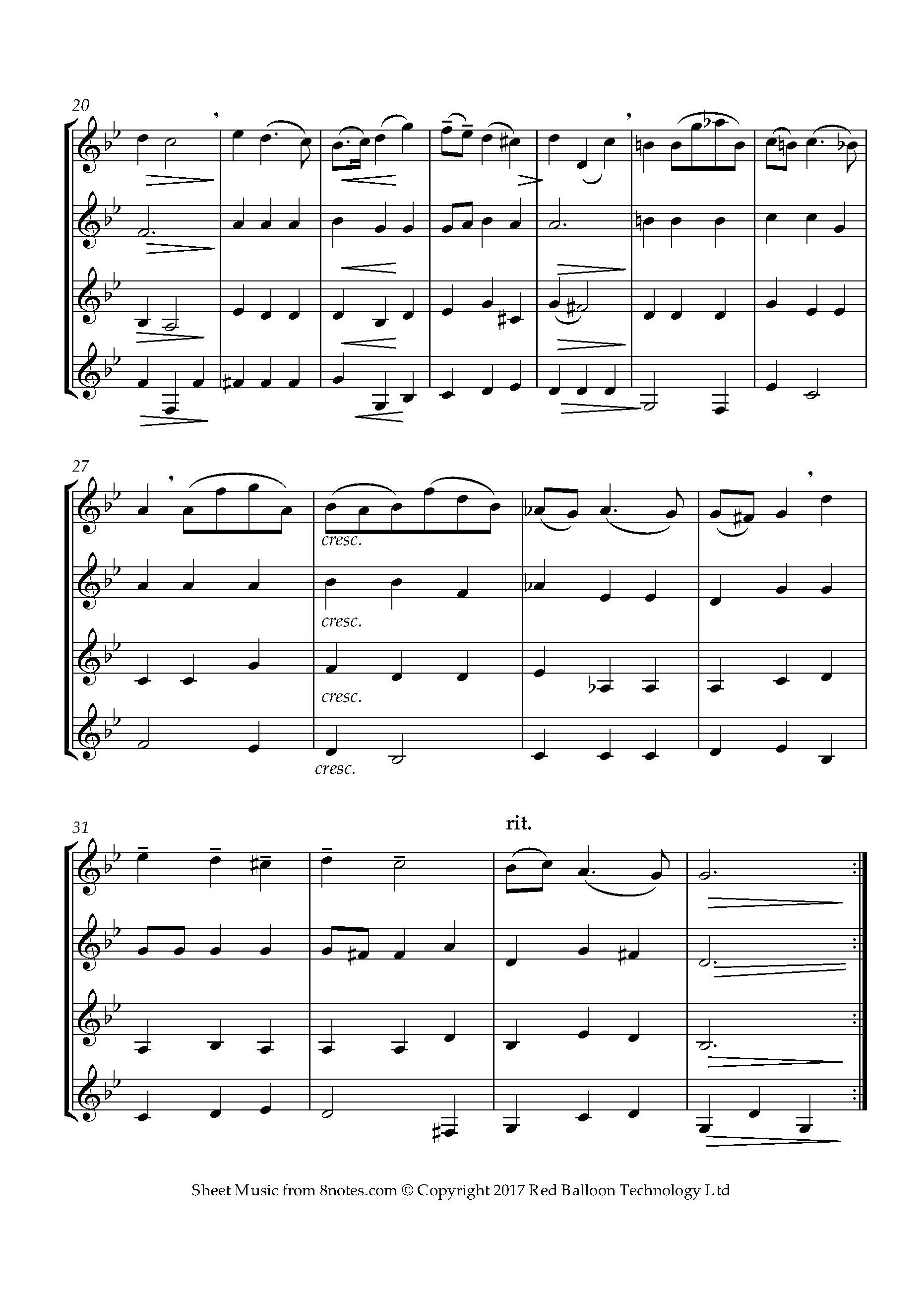 Tartini - Sarabanda Sheet music for Clarinet Quartet - 8notes.com