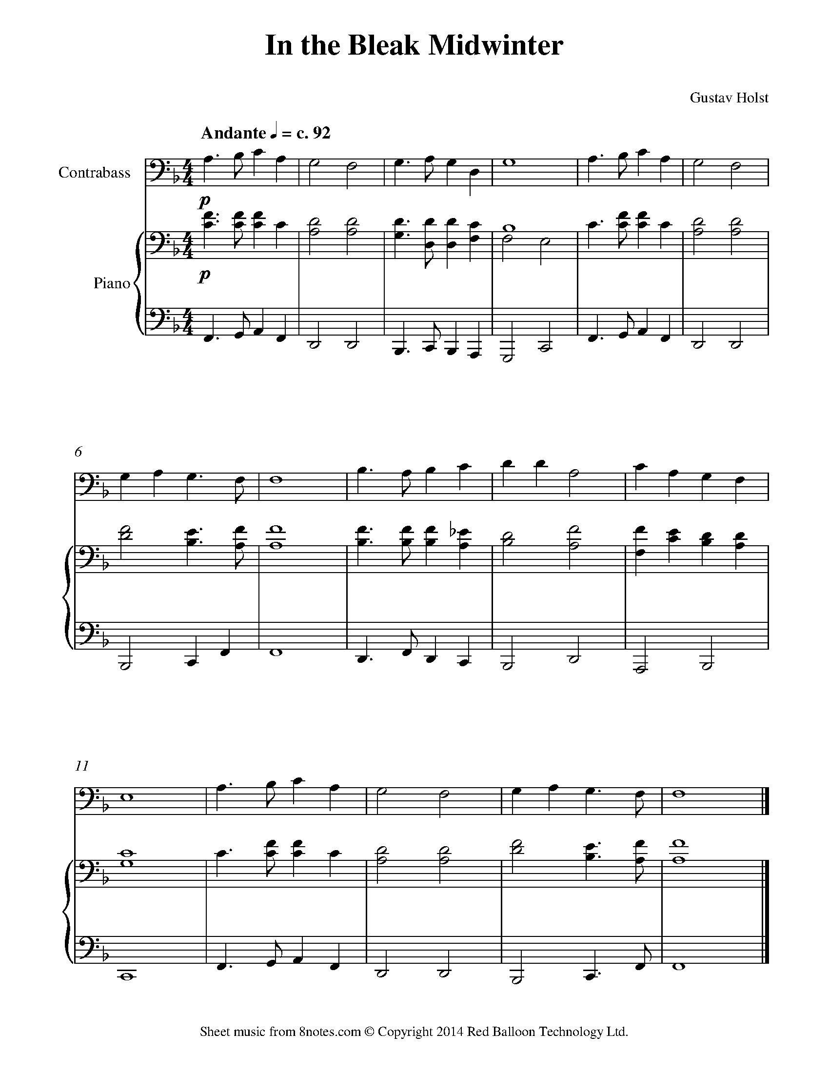 in the bleak midwinter guitar sheet music