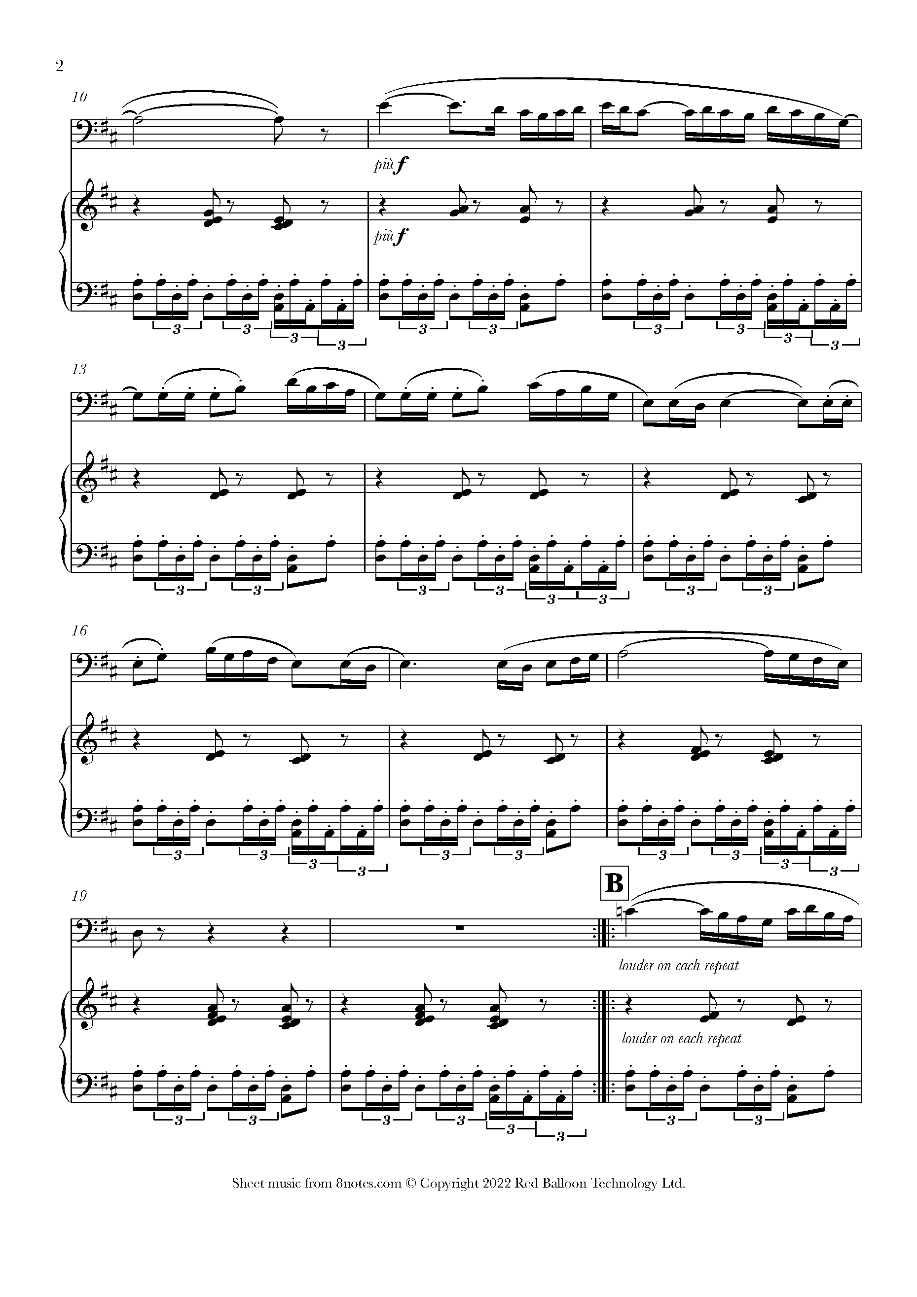 Ravel - Bolero (Full Version) Sheet music for Double Bass - 8notes.com