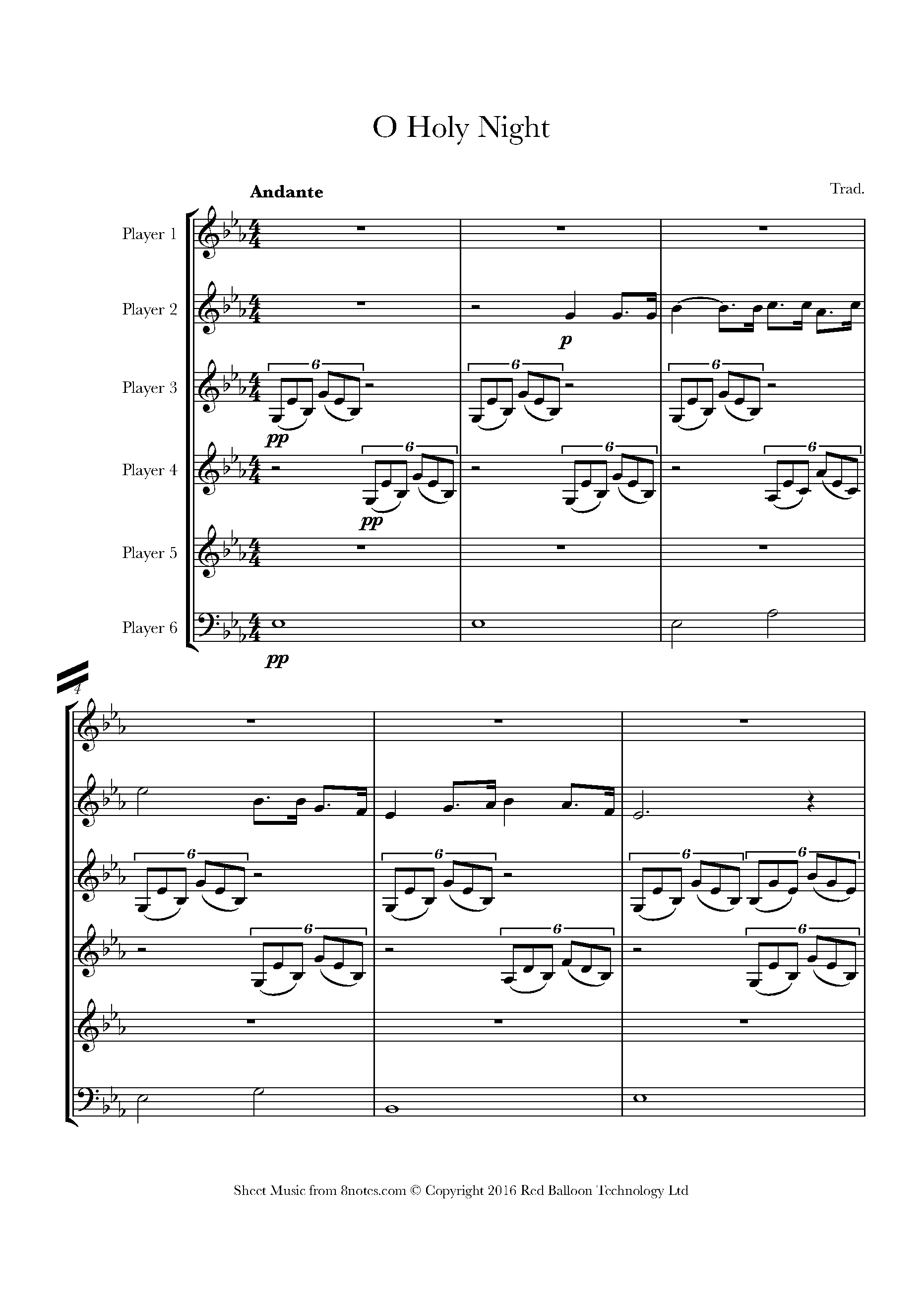 O Holy Night Sheet music for Flexible Mixed Ensemble - 6 Players