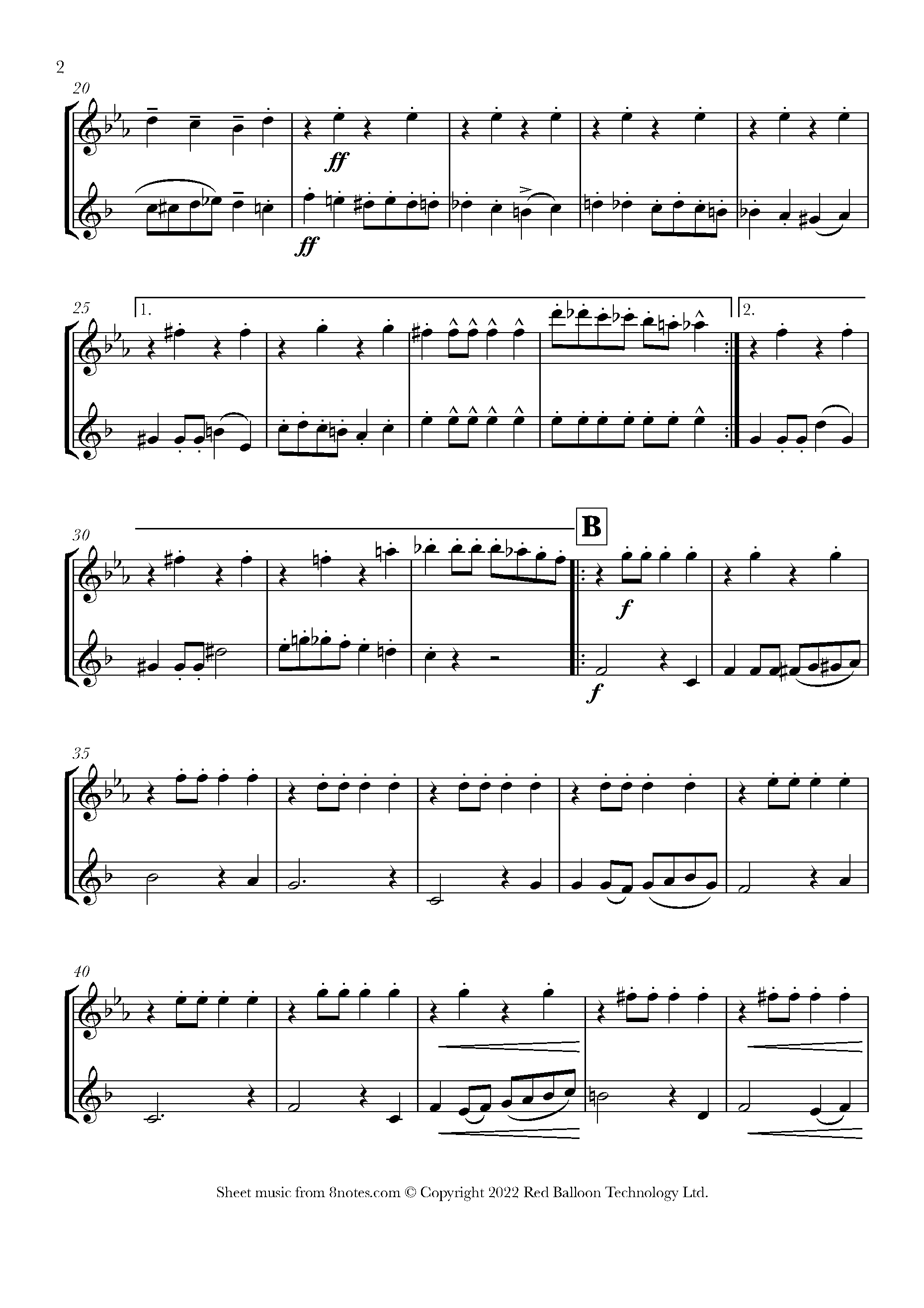 Entry Of The Gladiators Sheet Music Easy