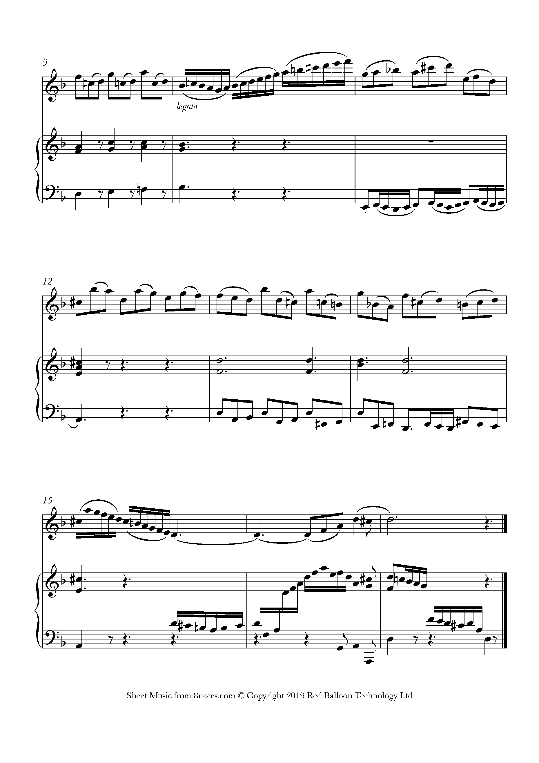 Bach - Six Little Preludes no.4 Sheet music for Flute - 8notes.com